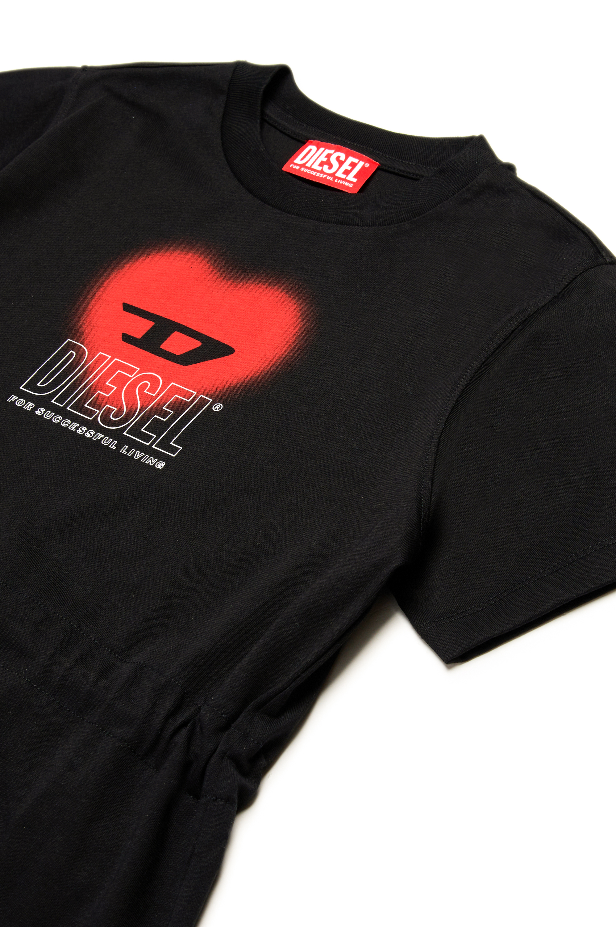 Diesel - DCUORE, Abito con coulisse e logo a cuore Donna in Nero - 3