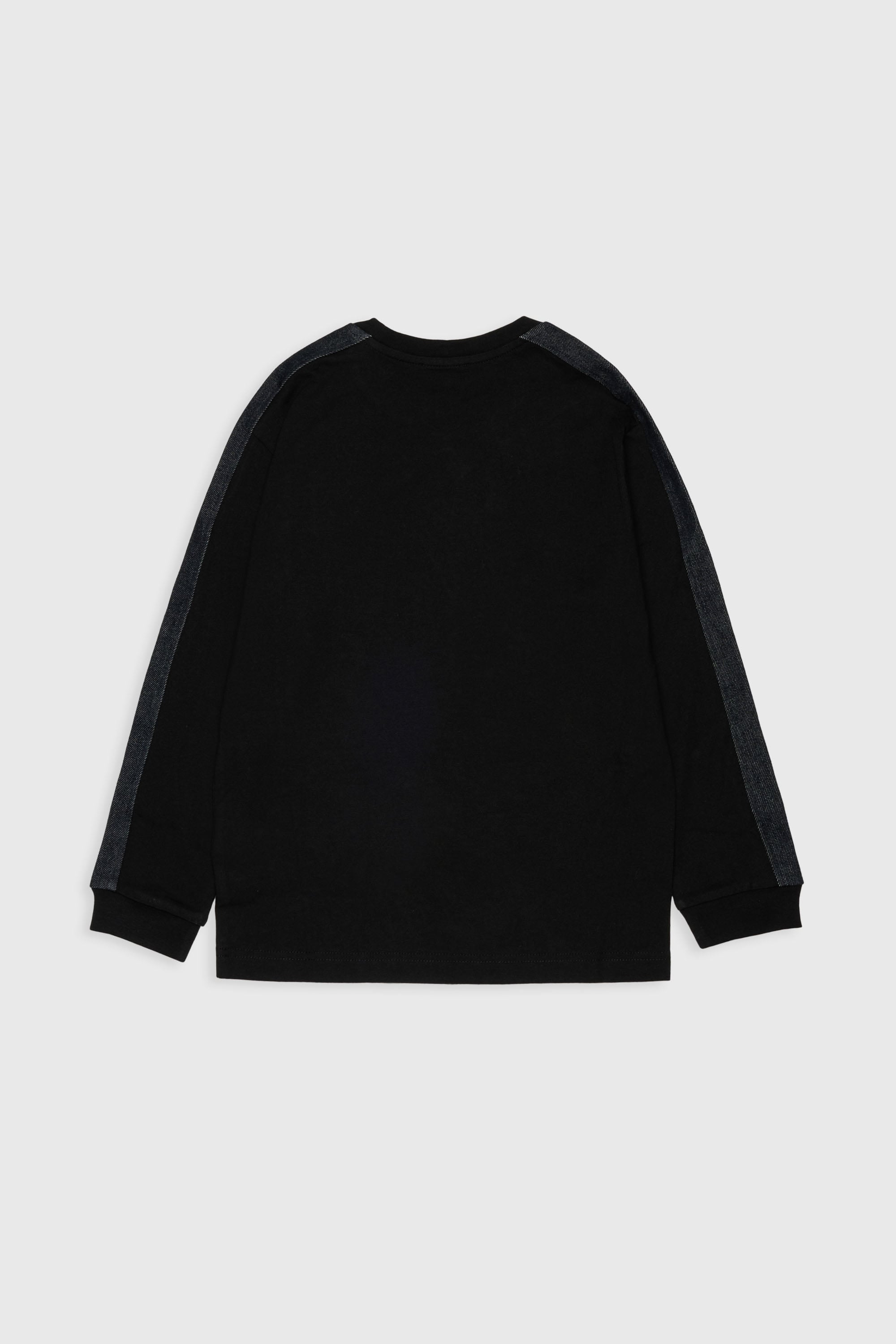 Diesel - TEAN OVER, Man's Long-sleeve T-shirt with logo and contrast bands in Black - 2