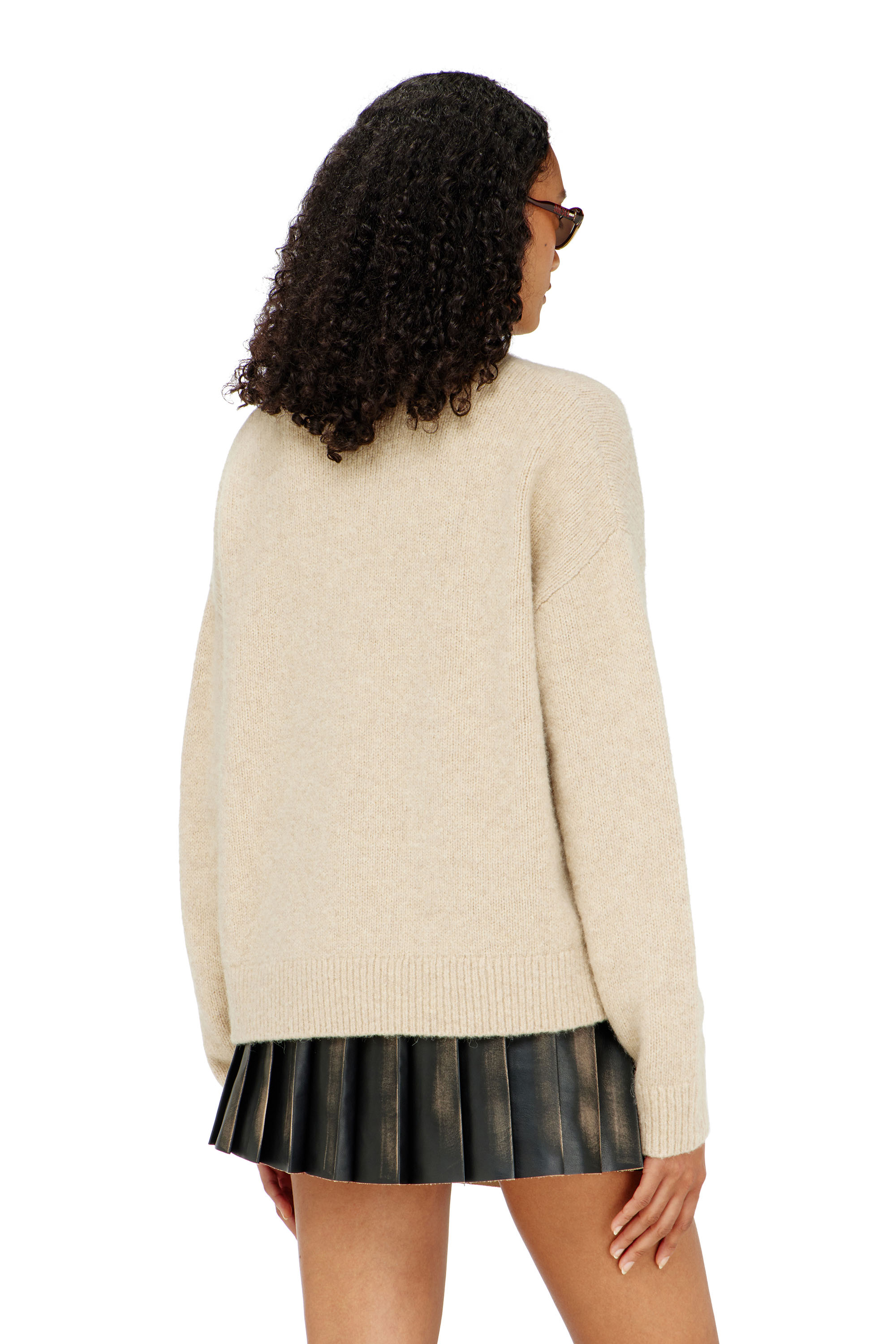 Diesel - M-AREETA, Maglia in misto lana e alpaca Donna in Beige - 4