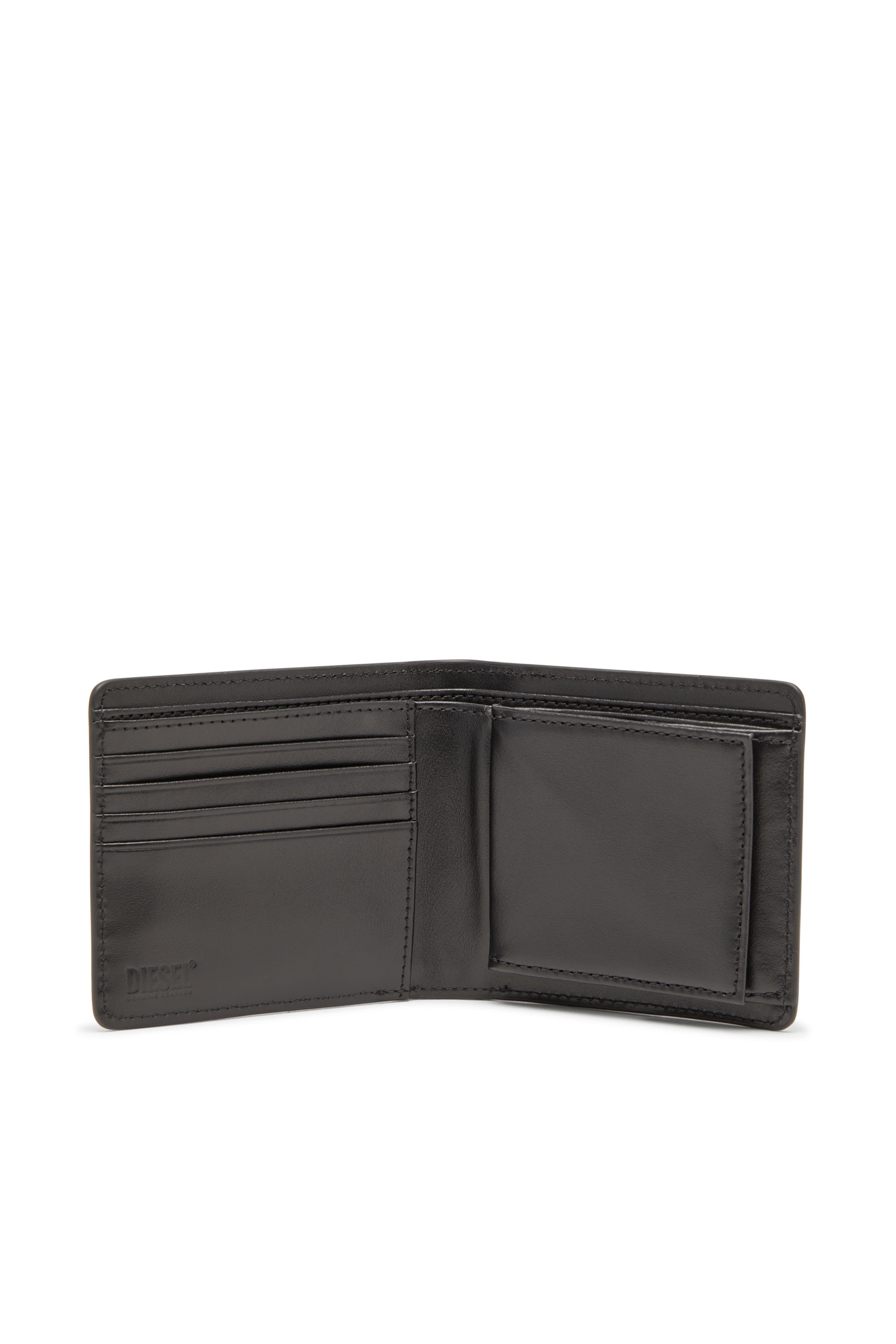 Diesel - HOLI-D BI FOLD COIN S 3D, Portafoglio a libro in pelle Unisex in Nero - 3