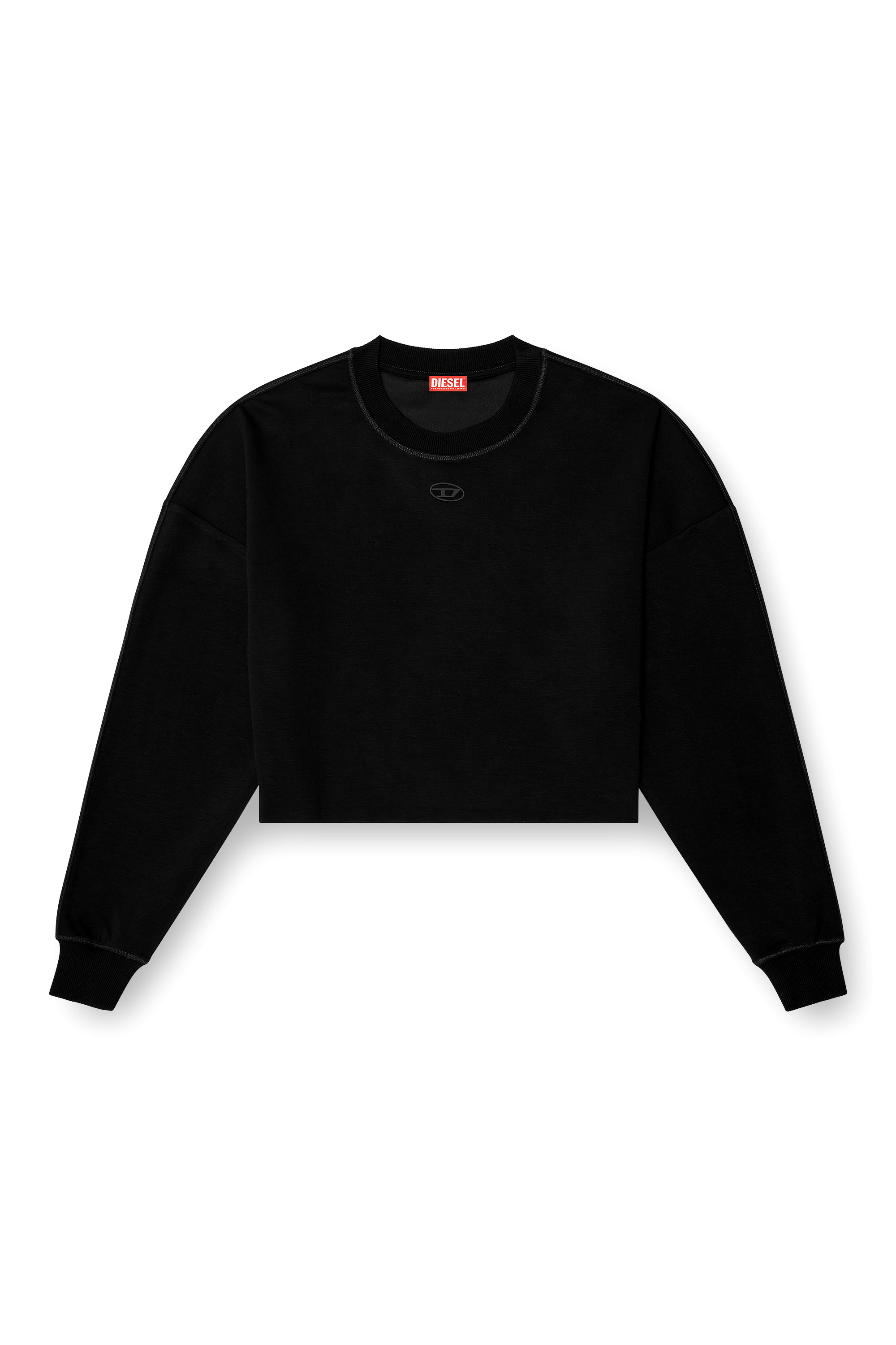 Diesel - BLAKE-UTLT, Crop top in scuba leggero stretch Donna in Nero - 3