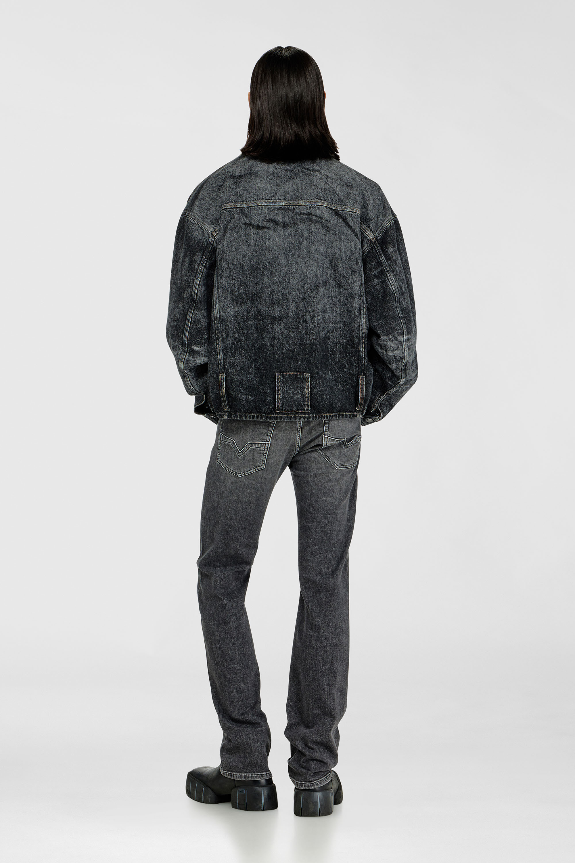 Diesel - Regular Jeans 1985 Larkee 0HDBD Uomo, Nero/Grigio scuro - Image 3