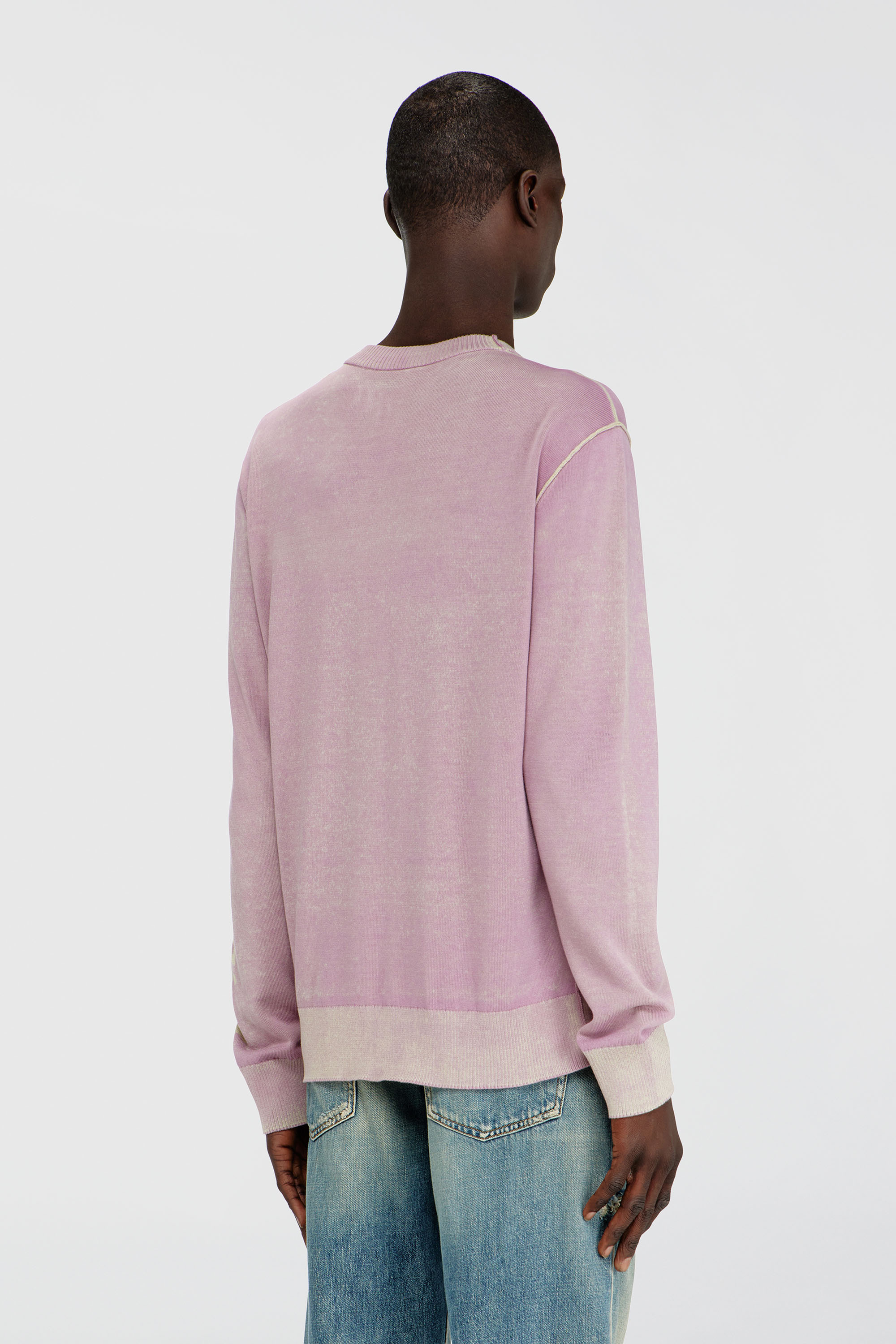 Diesel - K-LAUTI, Maglia in cotone lavorato con slogan Uomo in Viola - 4