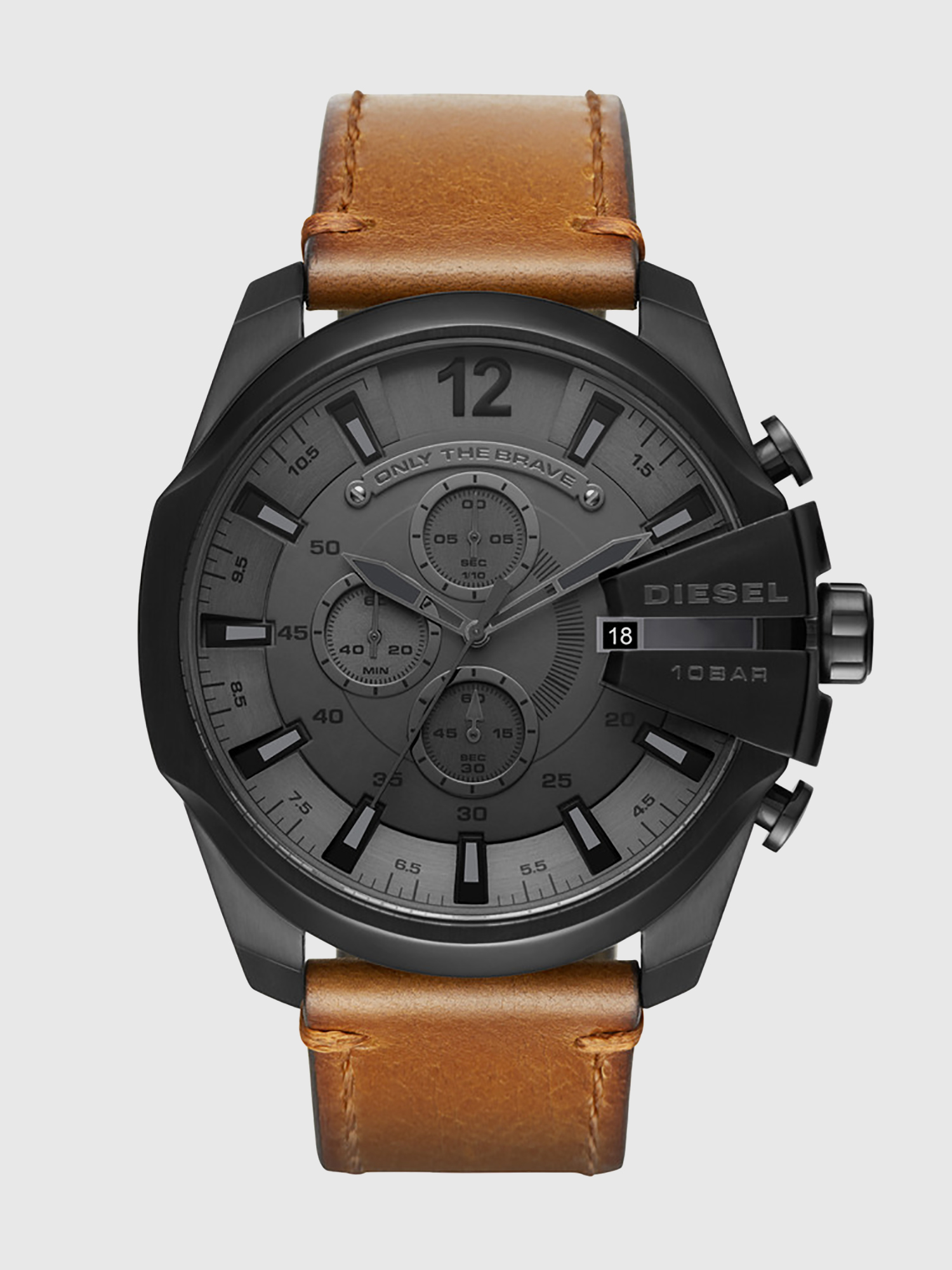 Diesel - DZ4463, Mega Chief orologio con quadrante grigio Uomo in Nero - 1