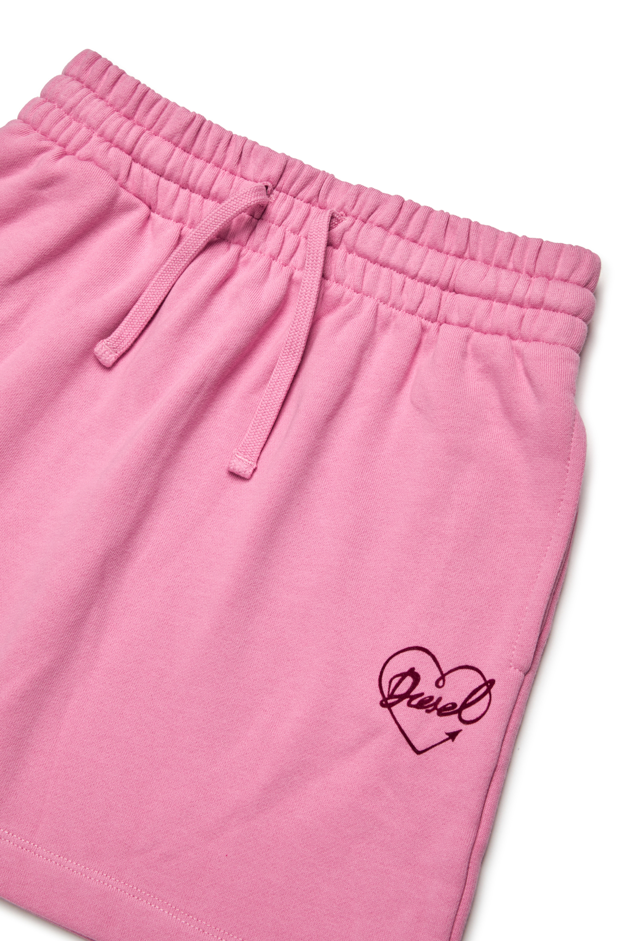 Diesel - GINNYX, Minigonna in cotone con logo a cuore floccato Donna in Rosa - 3