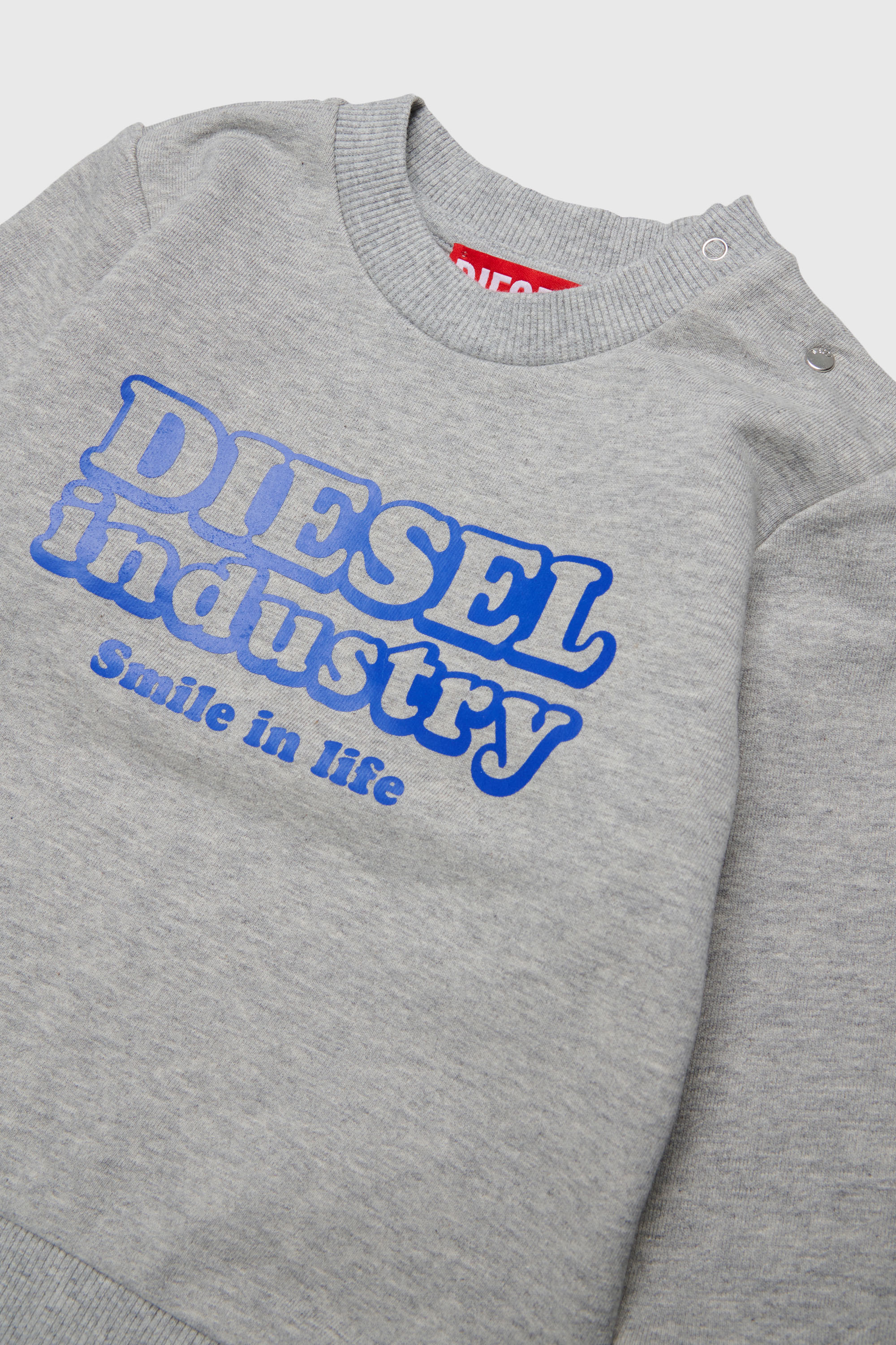 Diesel - SLODIMB, Felpa in cotone con stampa Diesel Industry Uomo in Grigio - 3
