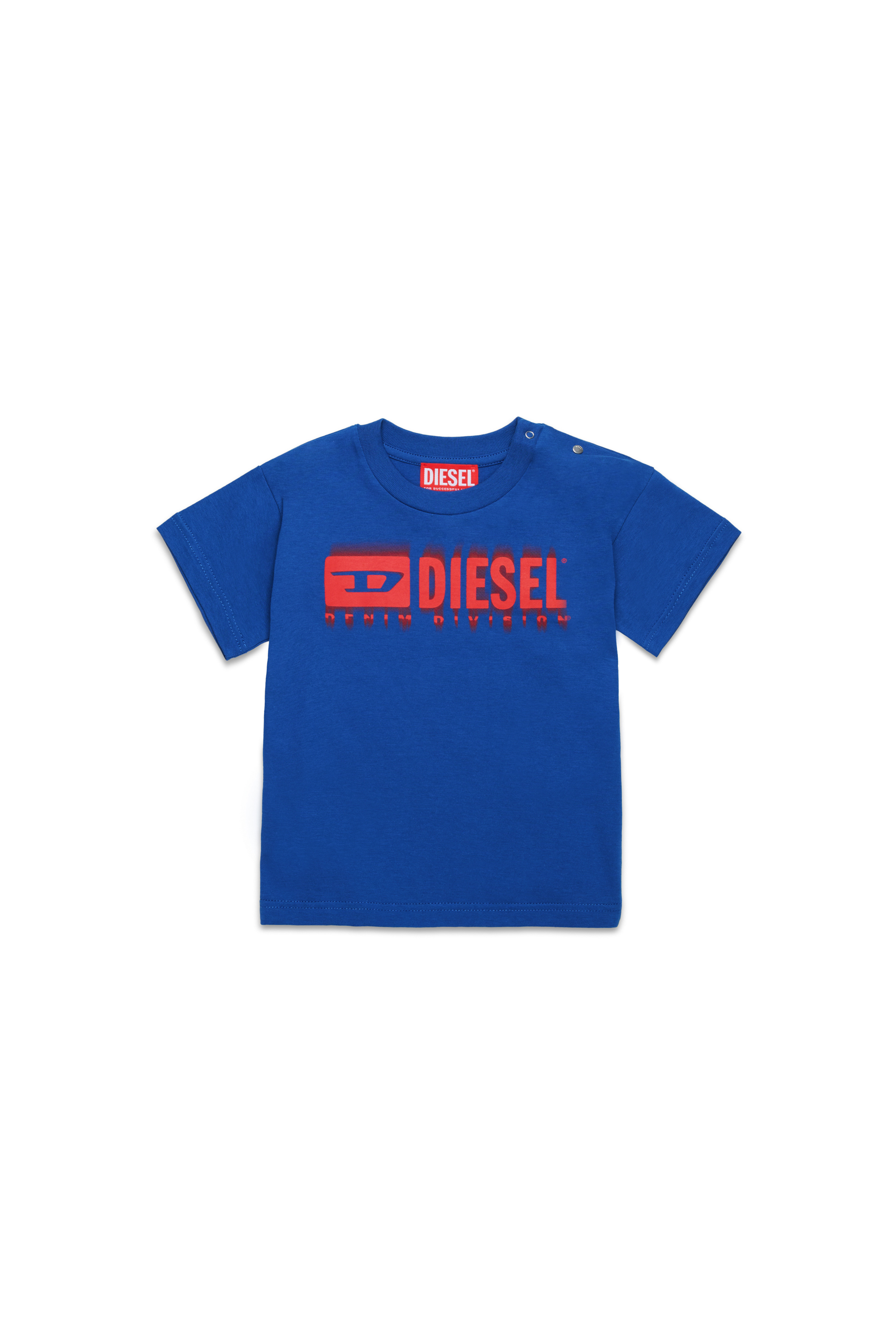 Diesel - TDIEGORL6MAB, T-shirt con logo sbavato Unisex in Blu - 1