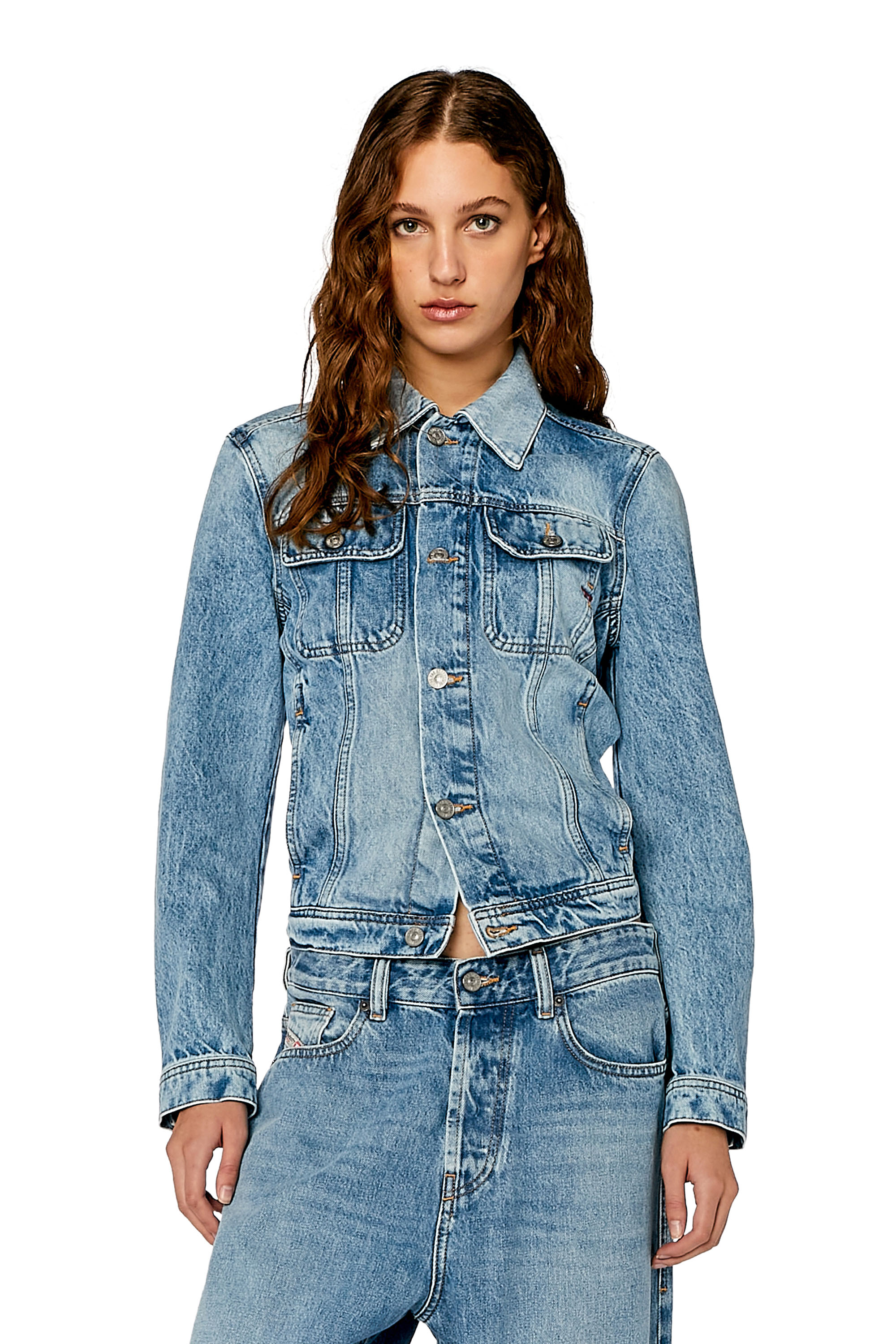 Diesel - DE-BONNY, Giacca trucker in denim Donna in Blu - 1