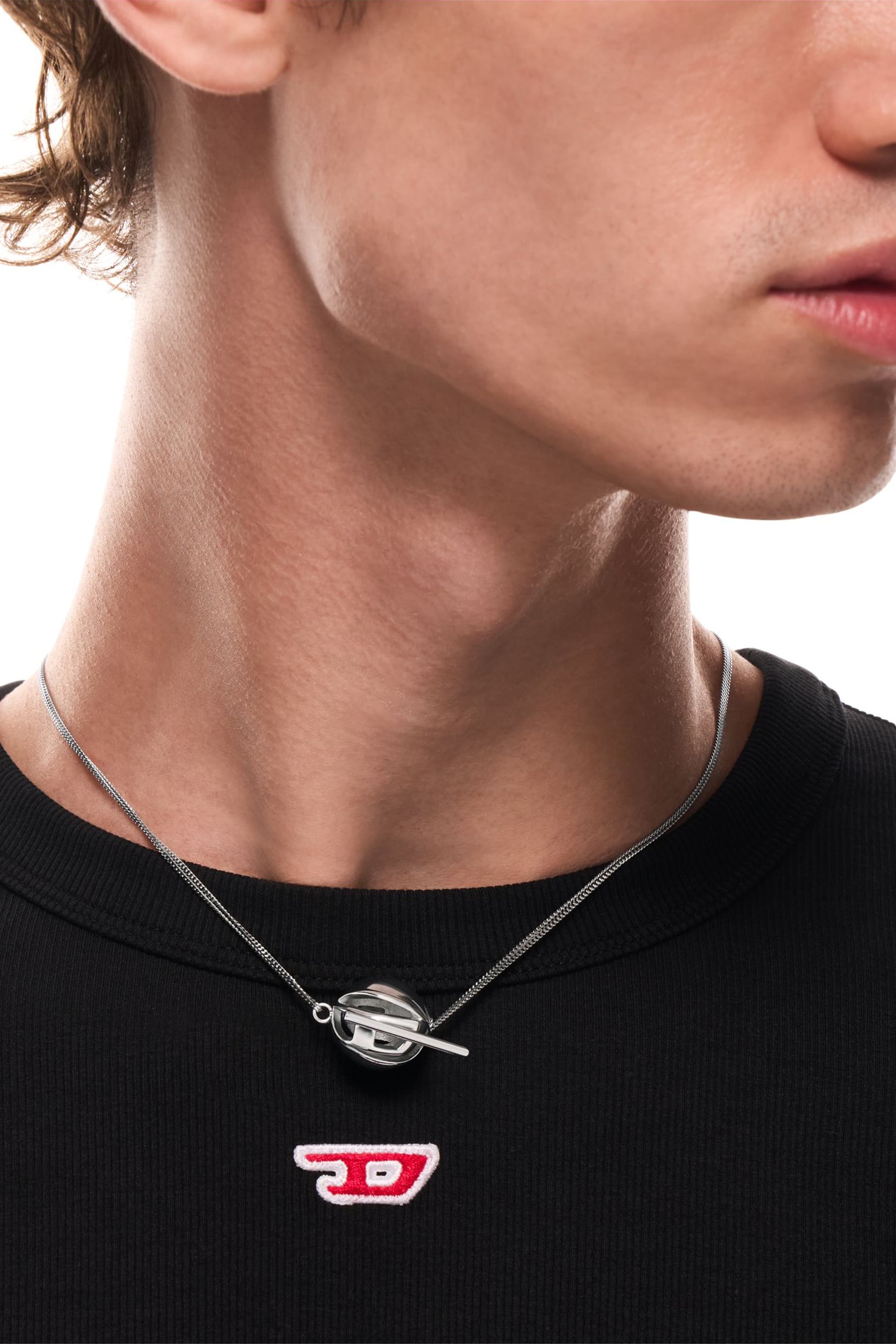 Diesel - DX1716040, Collana con pendente in acciaio inox Unisex in Argento - 4