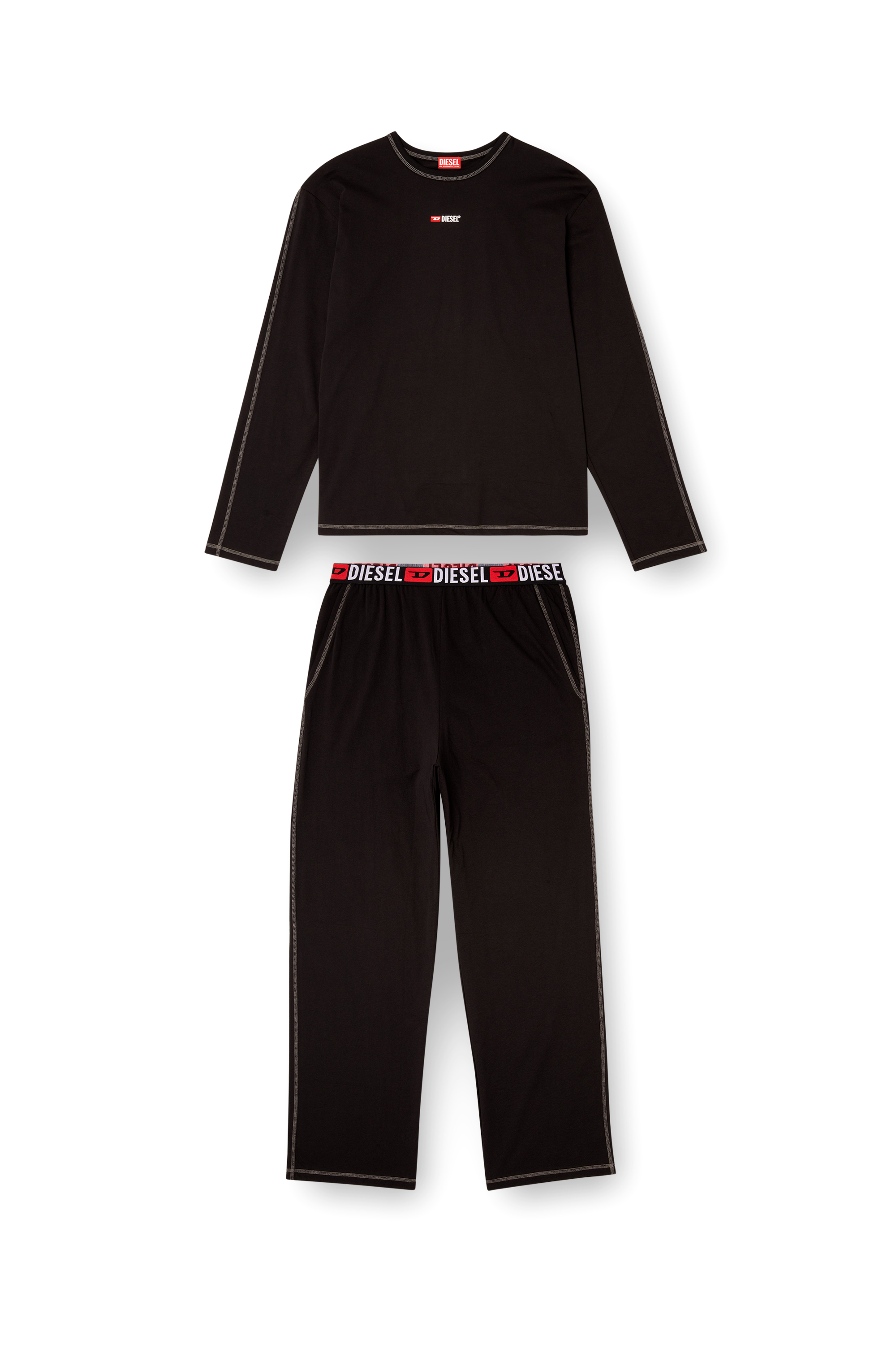 Diesel - SET-NOLAN-D-CORE, Pigiama in jersey di cotone Uomo in Nero - 2