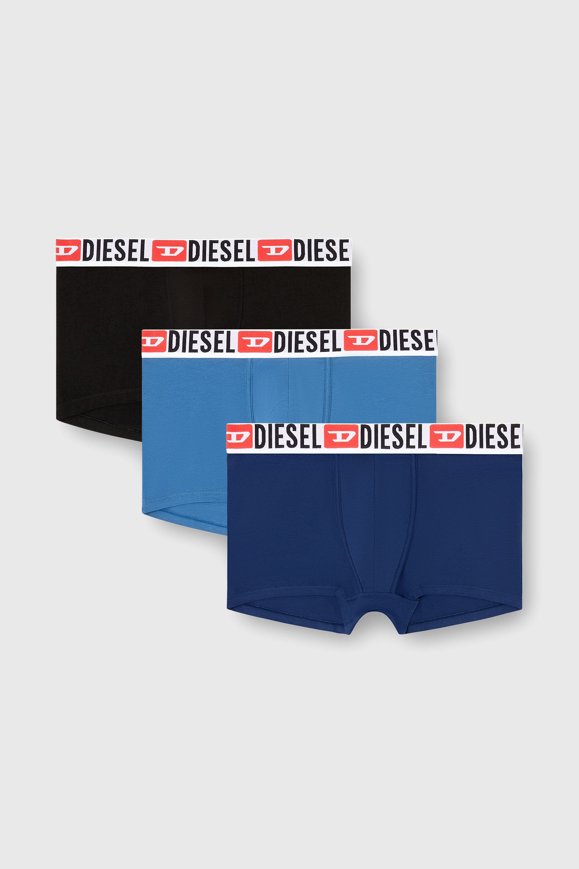 Diesel - UMBX-DAMIENTHREEPACK, Set da tre boxer con elastico in vita con logo all-over Uomo in Multicolor - 1