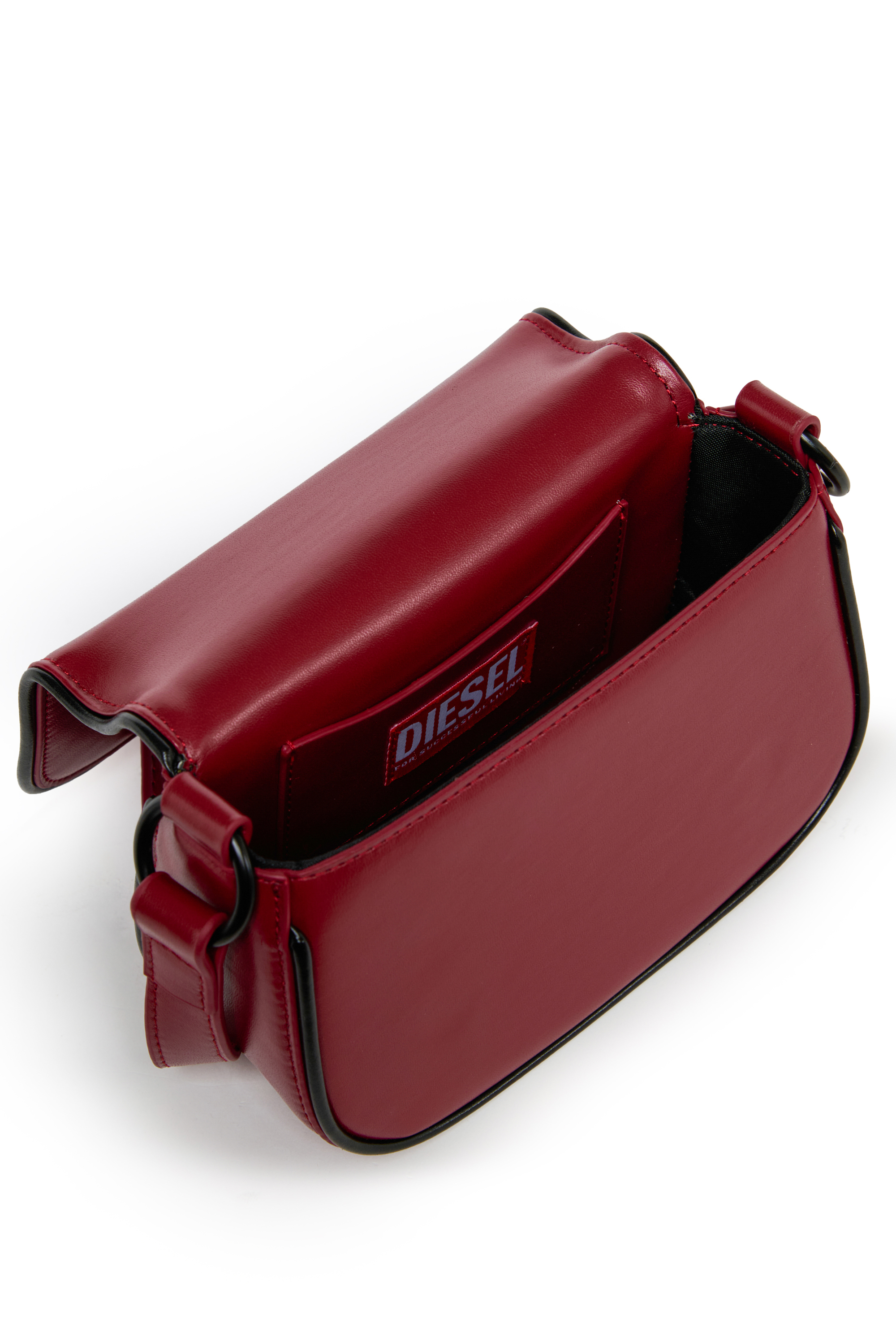 Diesel - WIRT, WIRT - Borsa a tracolla con logo Oval D embossato Donna in Rosso - 4