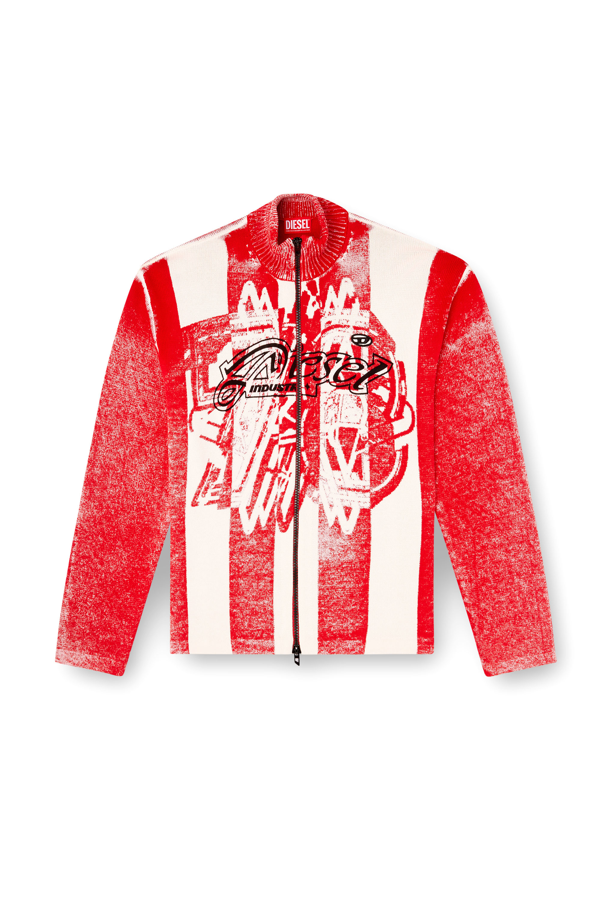 Diesel - K-OLIBA-JKT, Cardican con zip a strisce con stampa interna Uomo in ToBeDefined - 3