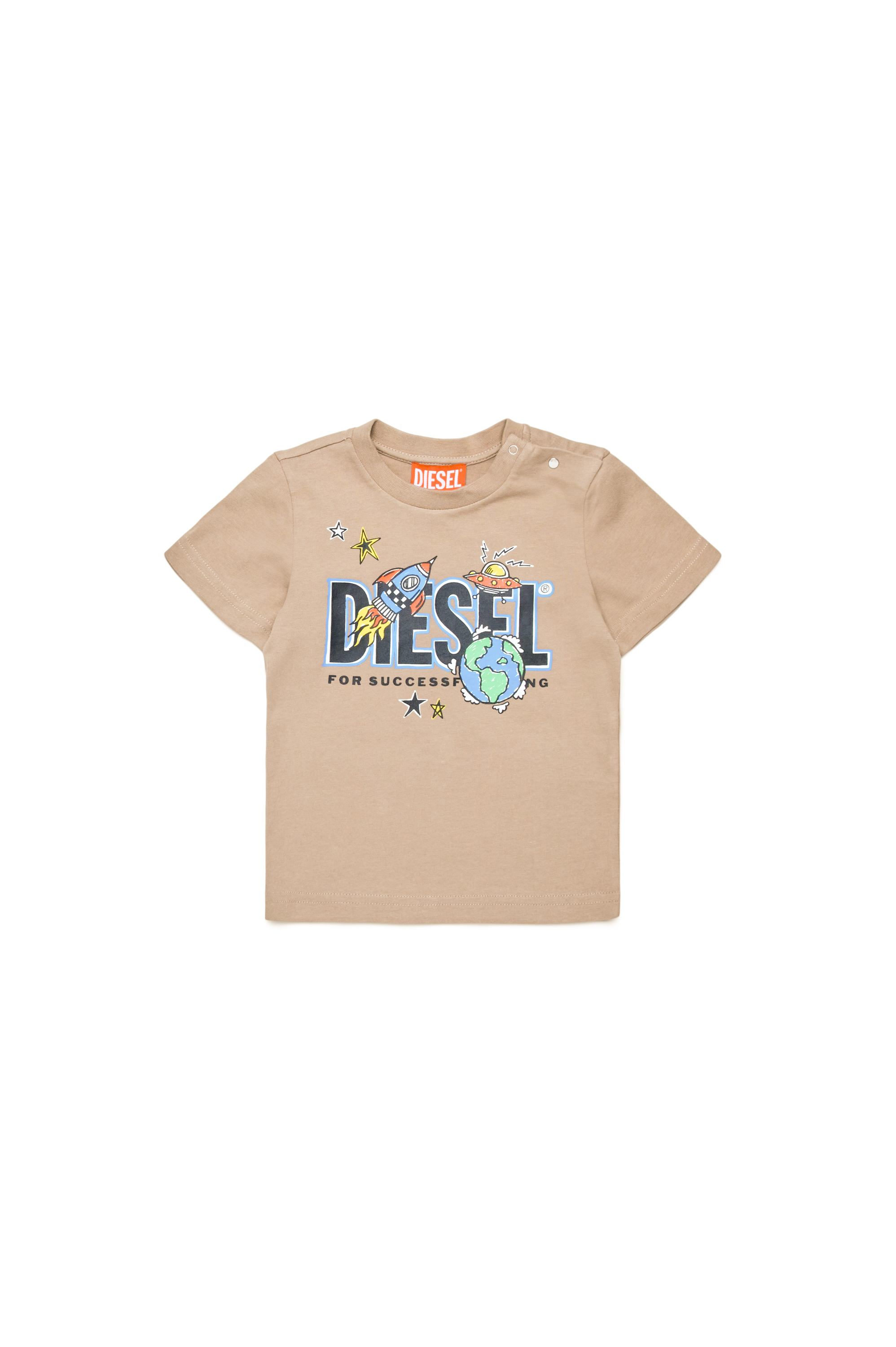 Diesel - TBIMBOB, T-shirt con logo razzo Uomo in Marrone - 1