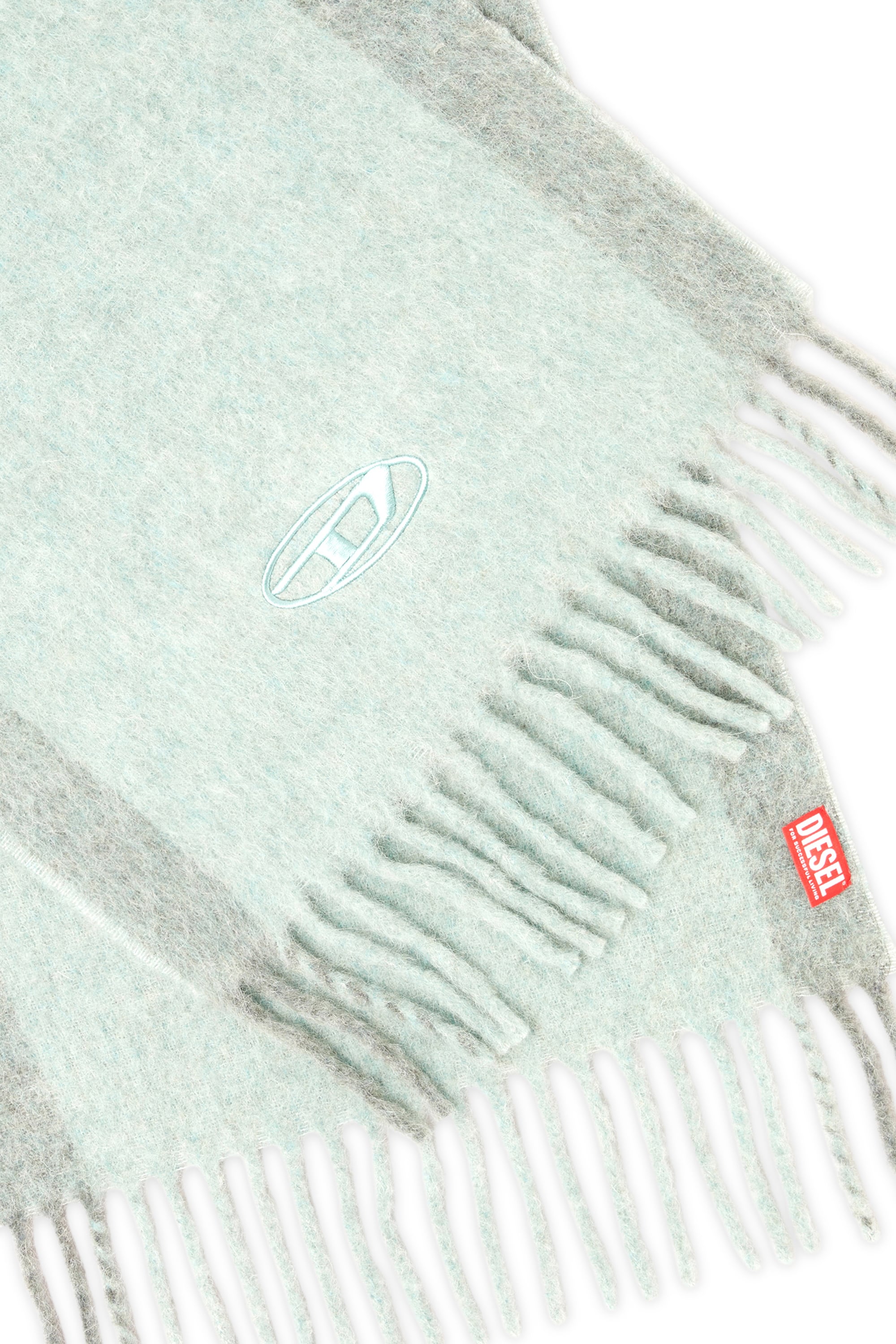 Diesel - S-OLID, Sciarpa in misto lana con righe a contrasto Uomo in Verde - 3