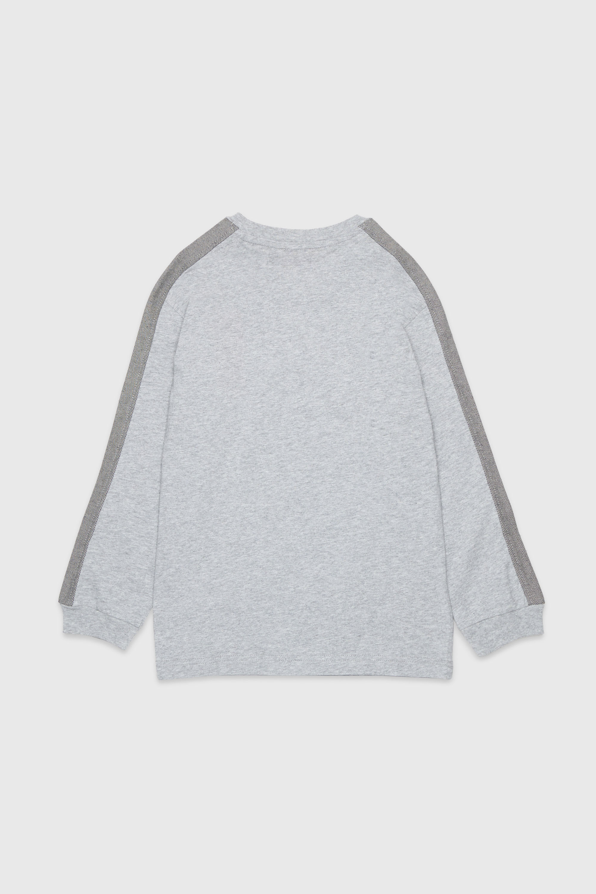 Diesel - TEAN OVER, T-shirt a manica lunga con logo e bande a contrasto Uomo in Grigio - 2