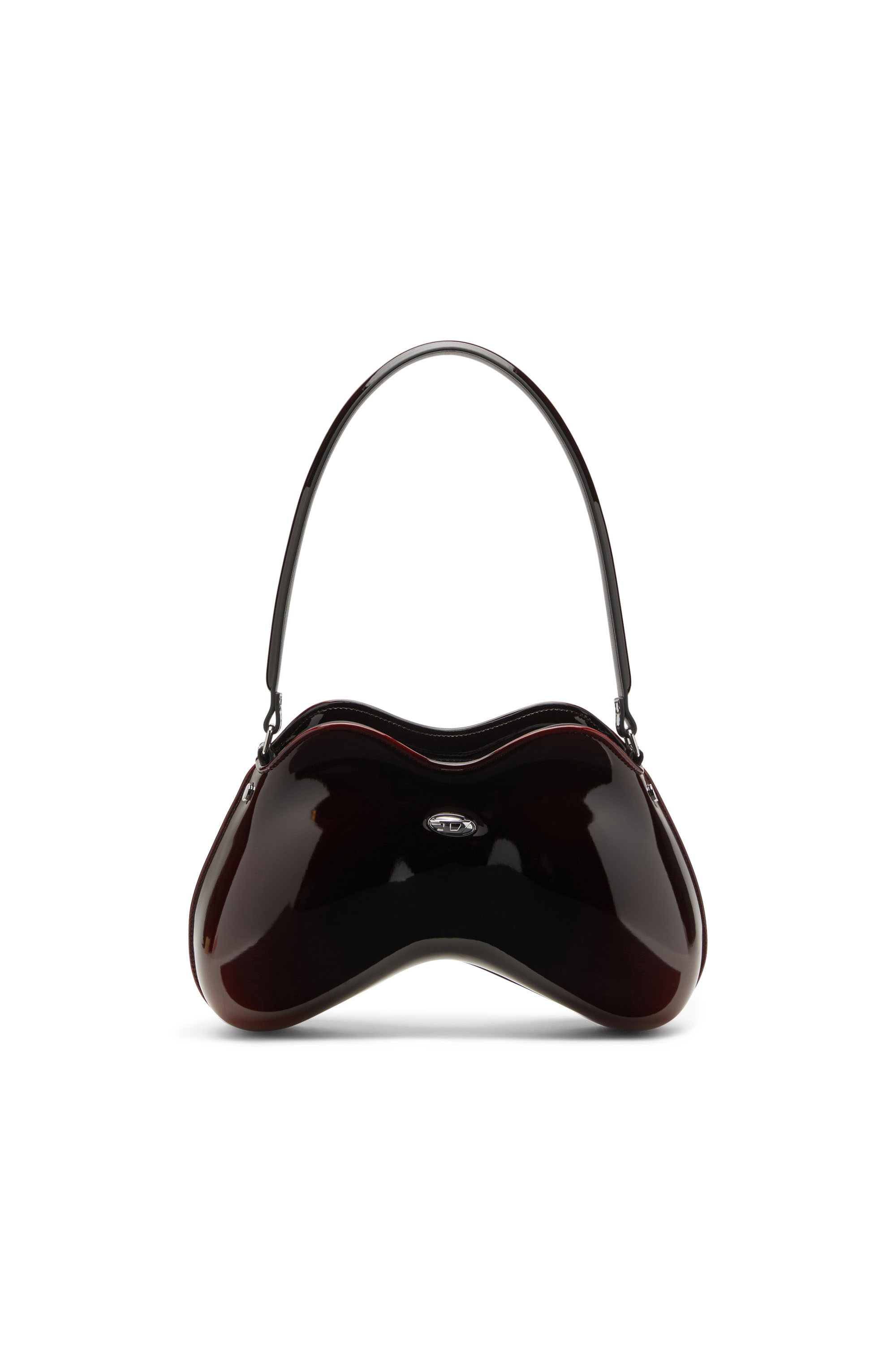 Diesel - DOUBLE-D SHOULDER, Double-D-Borsa a spalla in PU lucido dégradé Donna in Rosso - 1