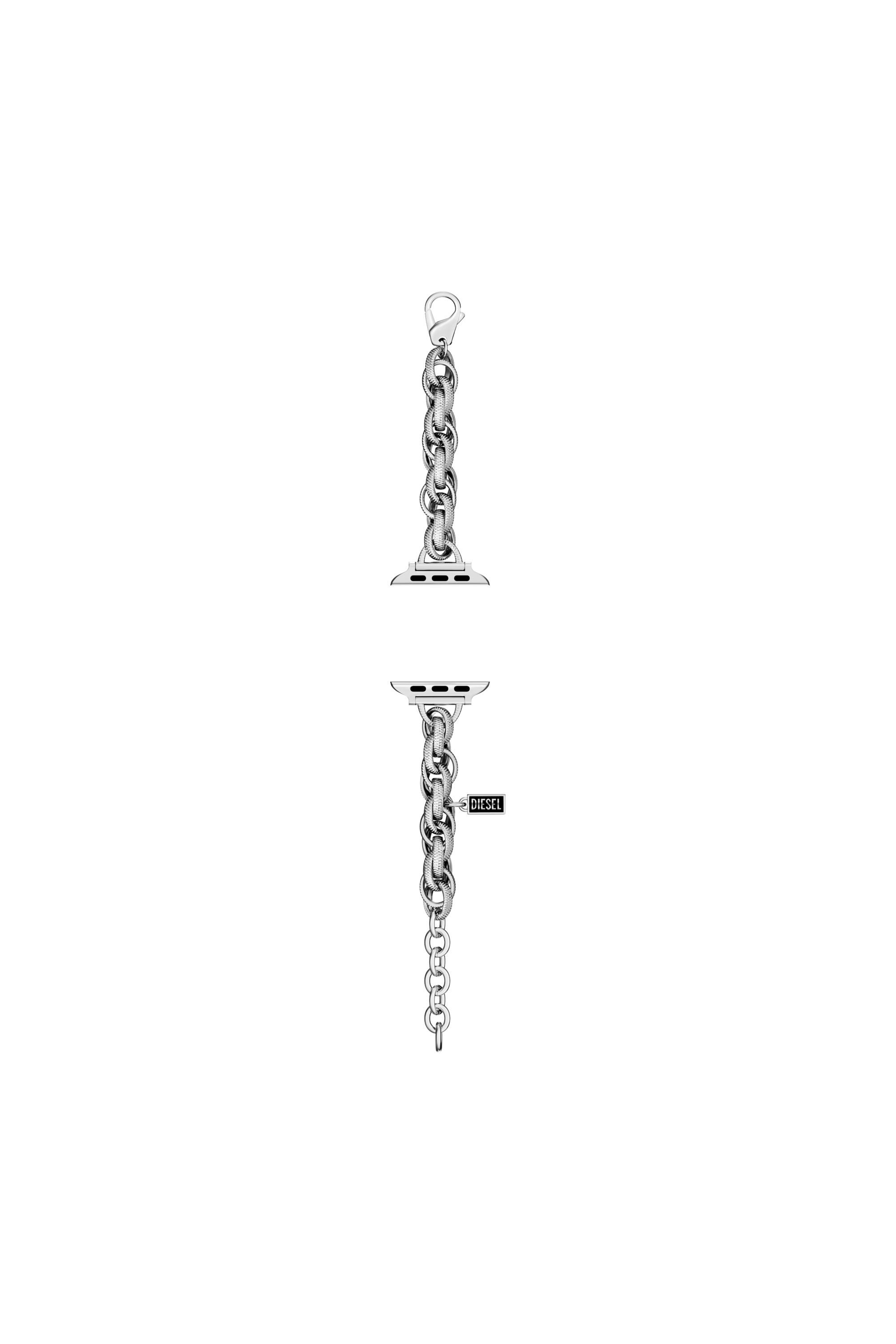 Diesel - DSS028 WATCH, Man's Stainless steel watch band for apple watch&reg;, 38-49mm in Silver - 1