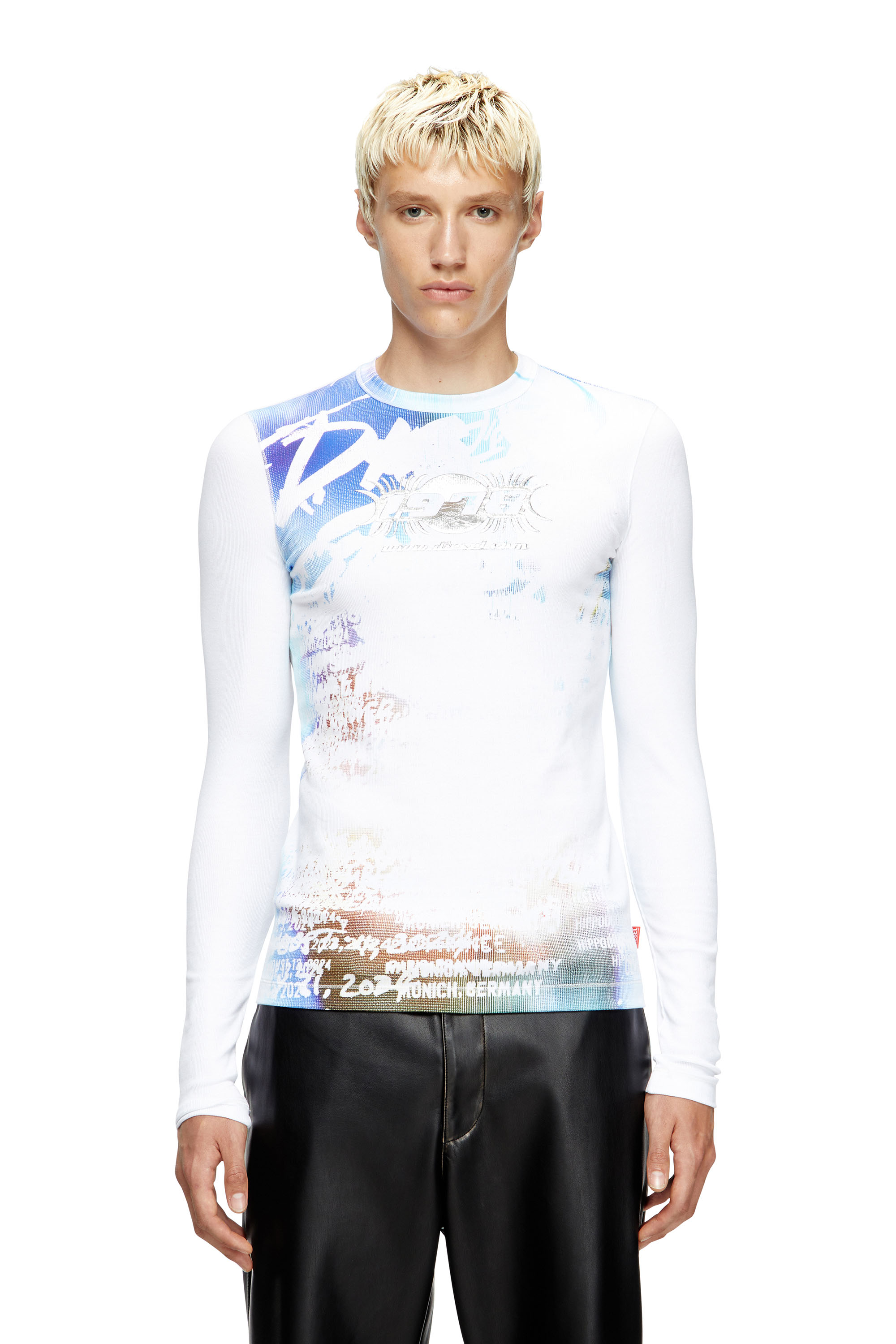 Diesel - T-RIBBER-LS-T3, Maglia a manica lunga con stampa graffiti Uomo in ToBeDefined - 1