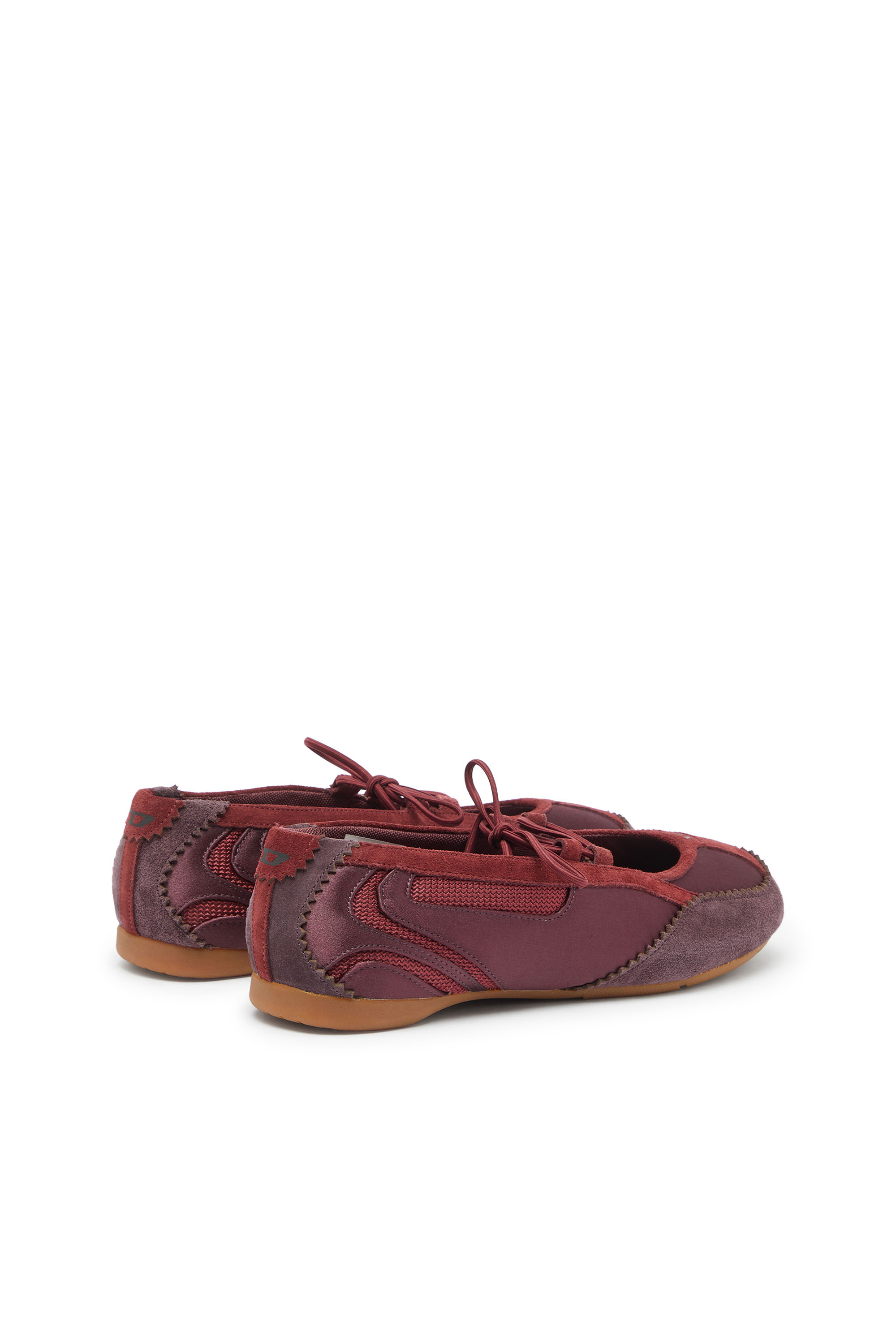 Diesel - D-MILE BALLERINA LACE UP II W, D-Mile - Ballerine stringate in pelle e mesh Donna in Rosso - 3