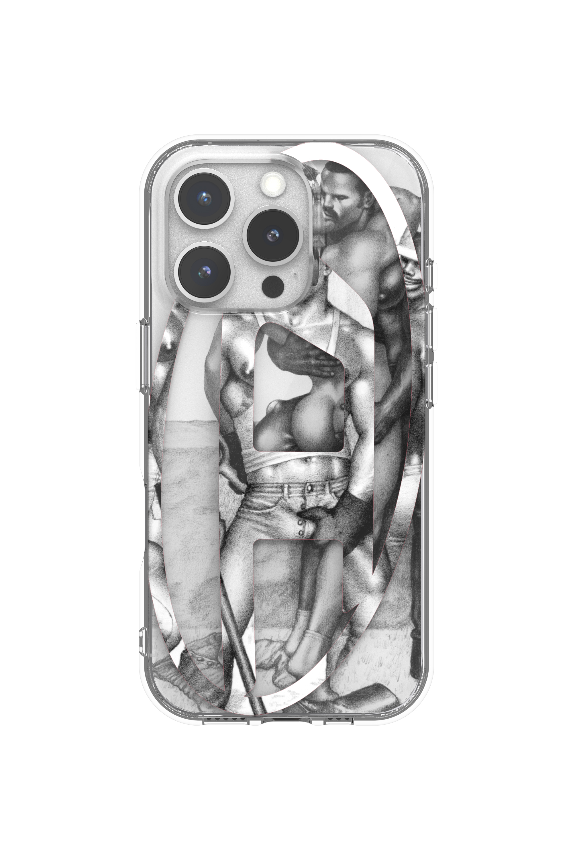 Diesel - 60388 DIESEL TOM OF FINLAND AOP CASE, Cover iPhone 16 Pro ToFF Unisex in Grigio - 4