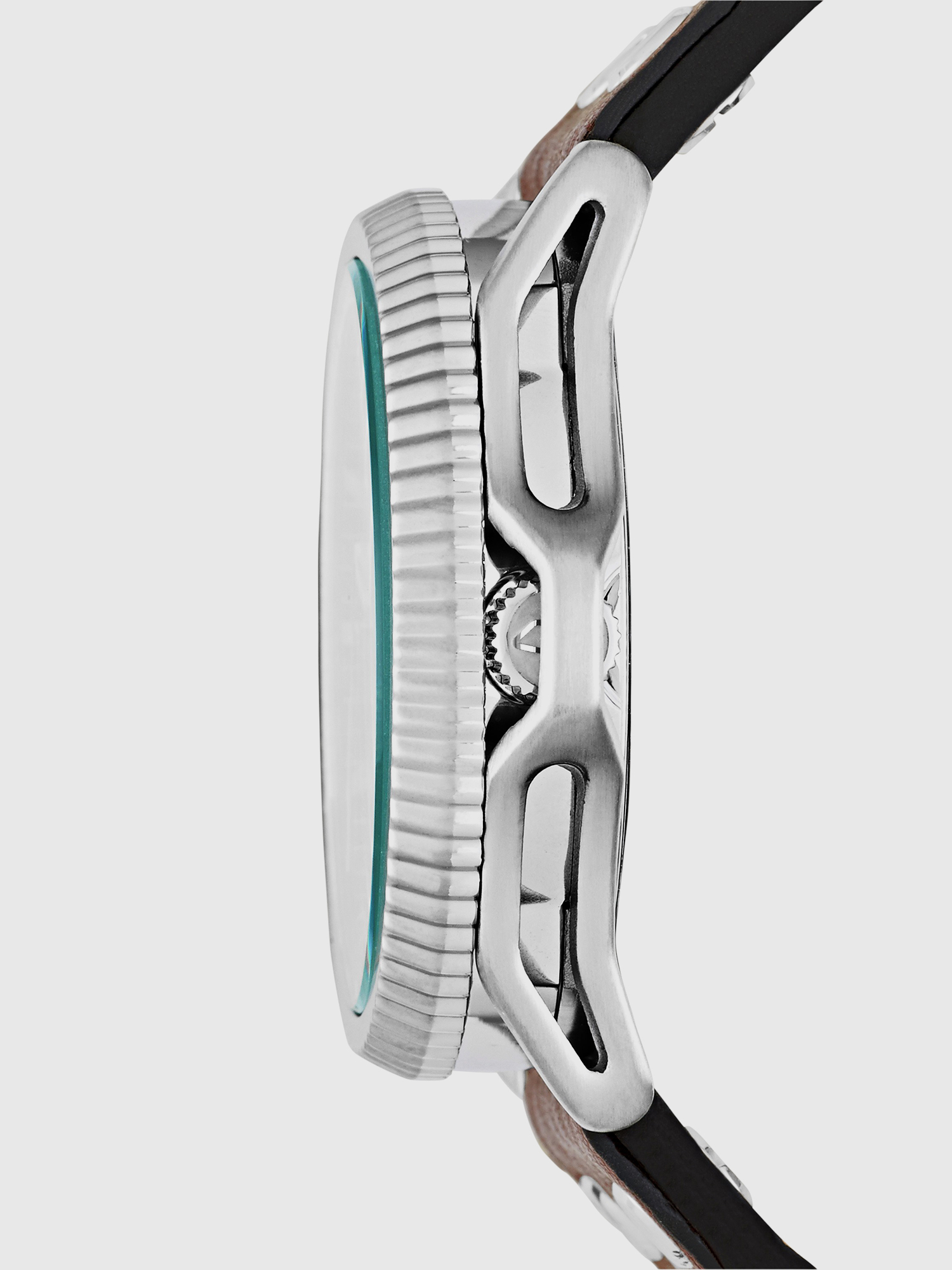 Diesel - DZ1716 ROLLCAGE, Orologio con cinturino in pelle e quadrante a tre lancette, 46 mm Uomo in Marrone - 2