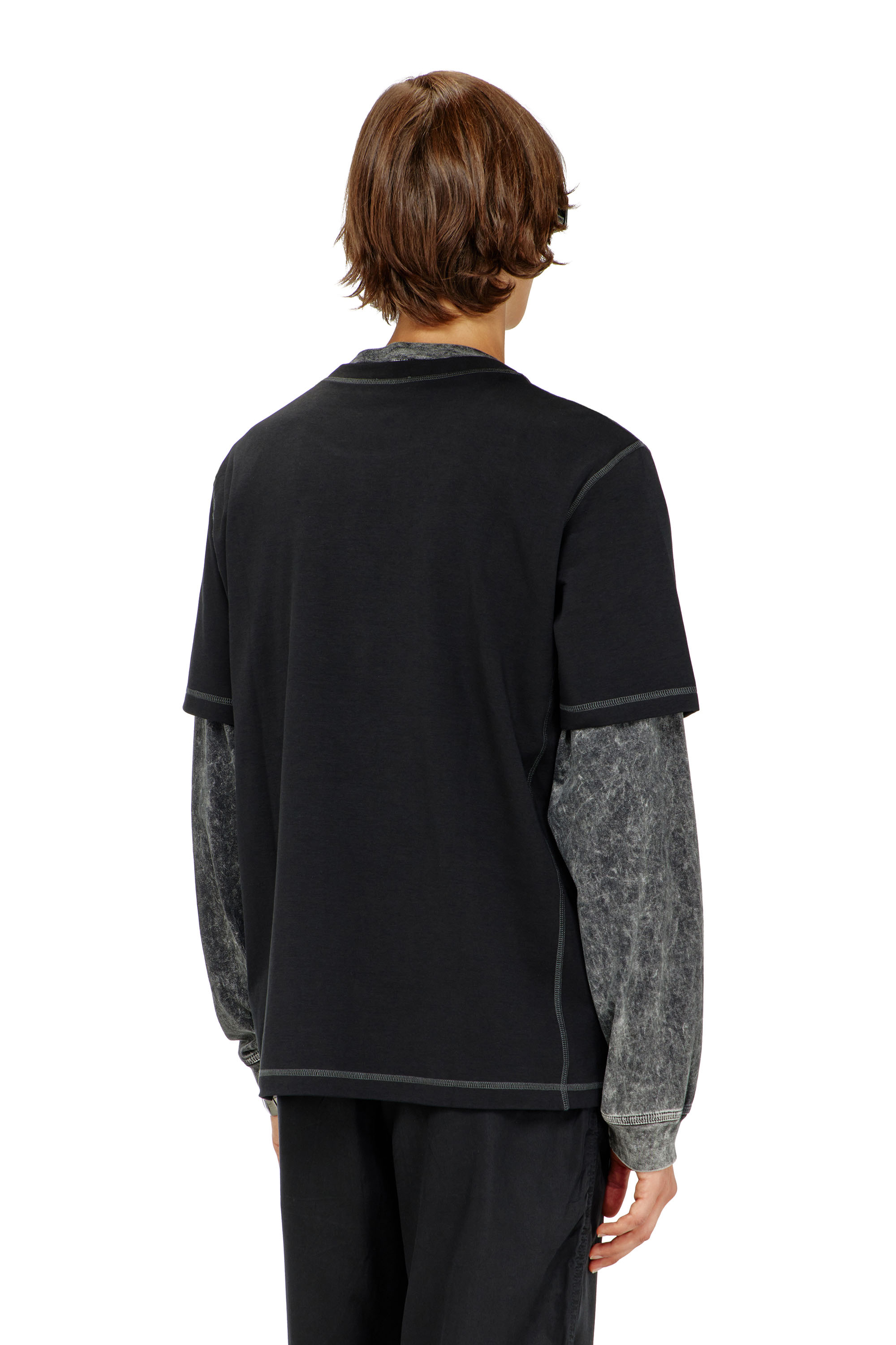 Diesel - T-MADJUST-TR, T-shirt regular con girocollo e Oval D Uomo in Grigio - 4