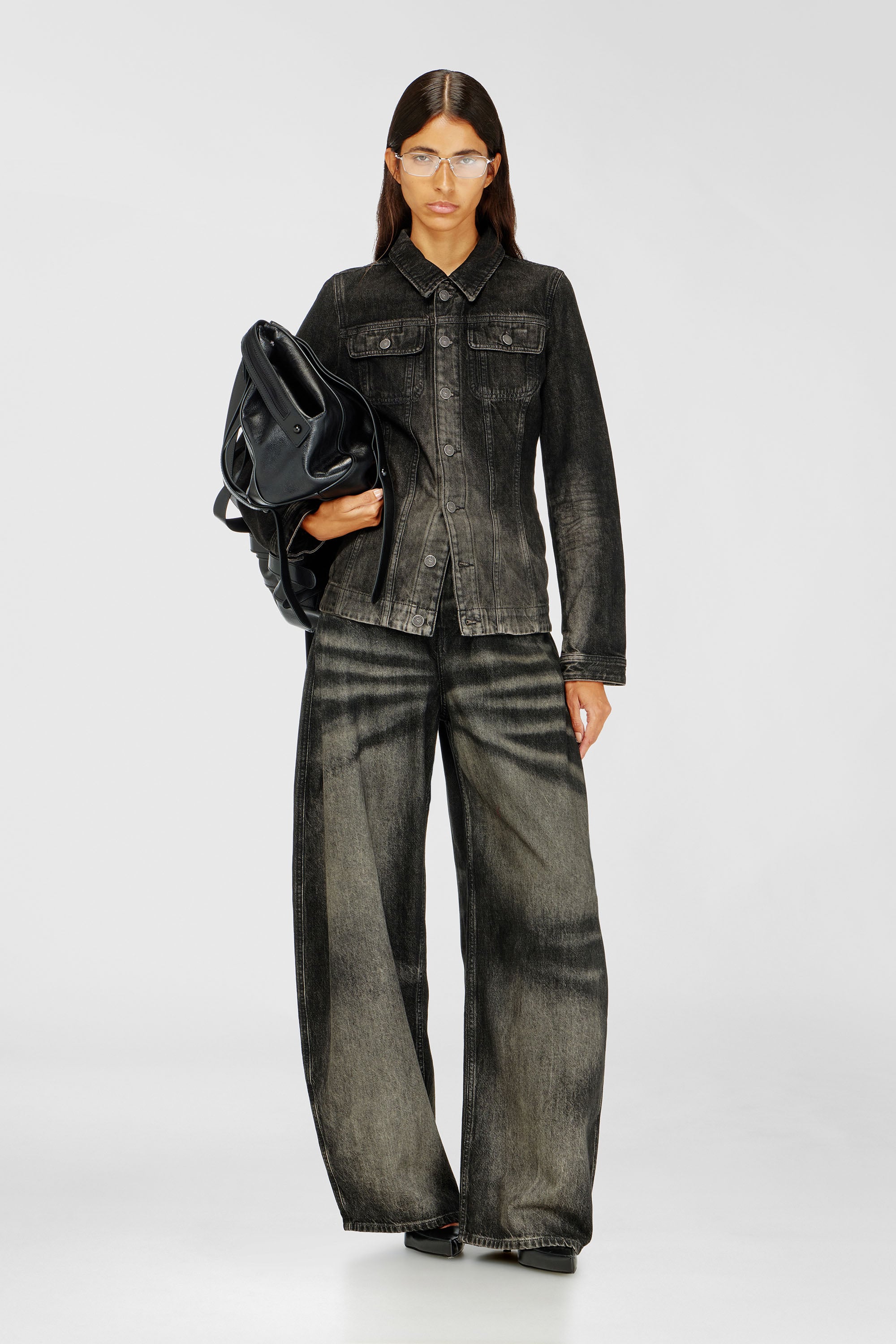 Diesel - Relaxed Jeans 1987 D-Khelz 09R33 Donna, Nero/Grigio scuro - Image 1