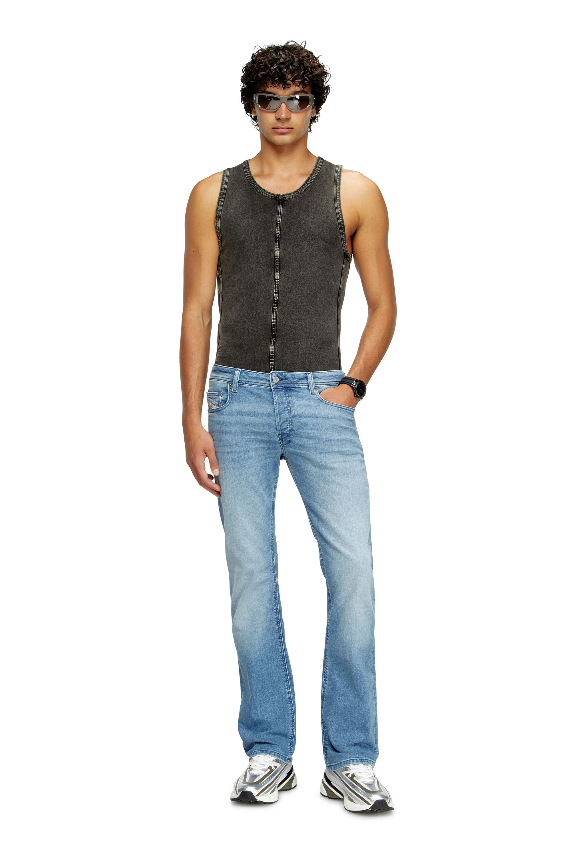 Diesel - Bootcut Jeans 2007 Zatiny 0GRDI Uomo, Blu Chiaro - Image 1