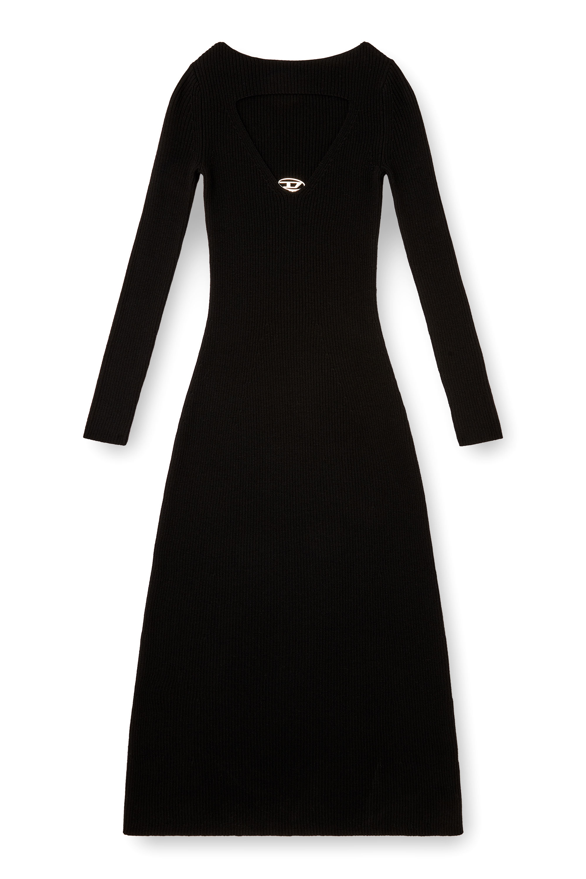Diesel - M-OLONI, Abito midi in lana con intarsio Donna in Nero - 3