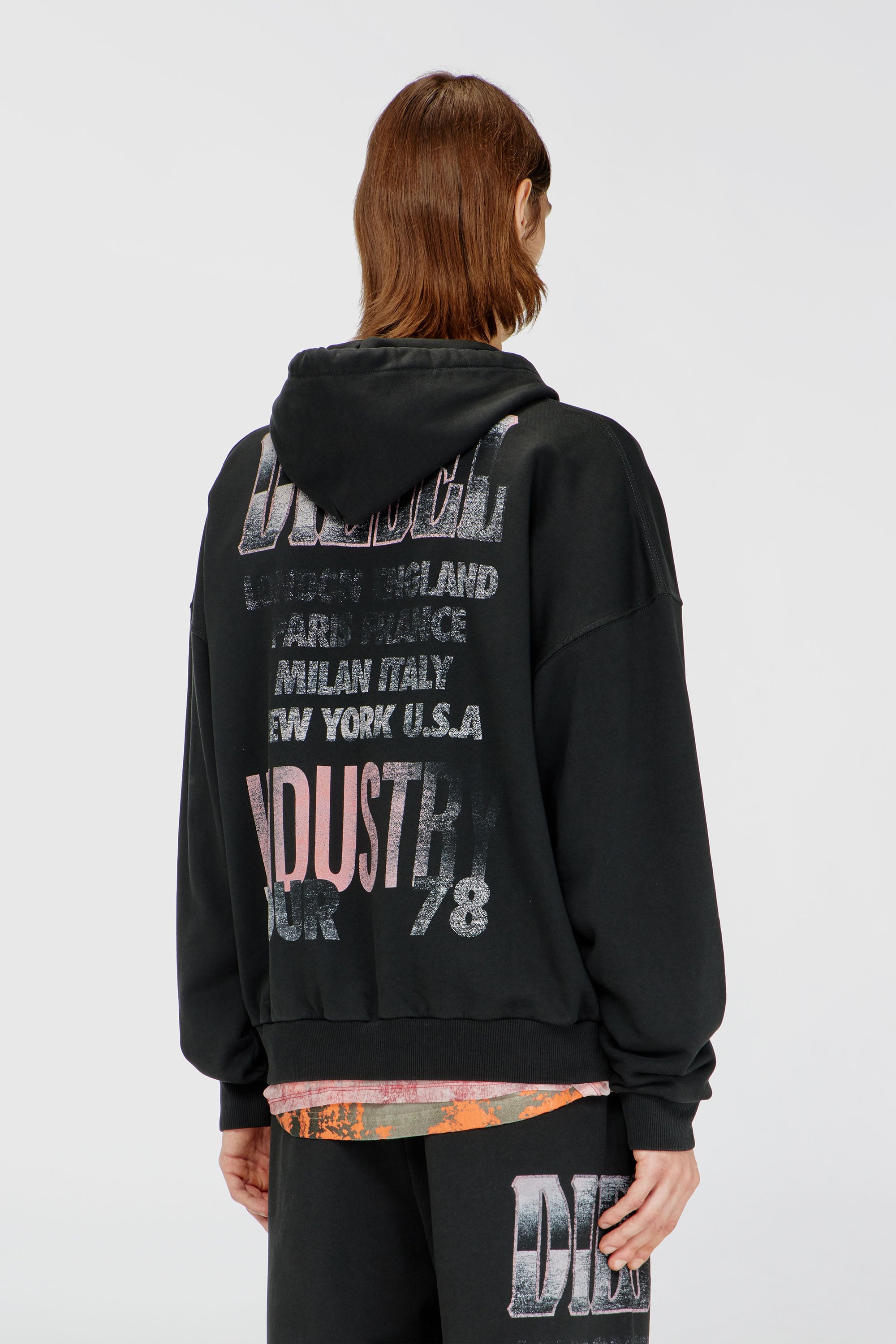 Diesel - S-WILL-ZIP, Felpa con zip e grafiche da concerto Uomo in Nero - 4