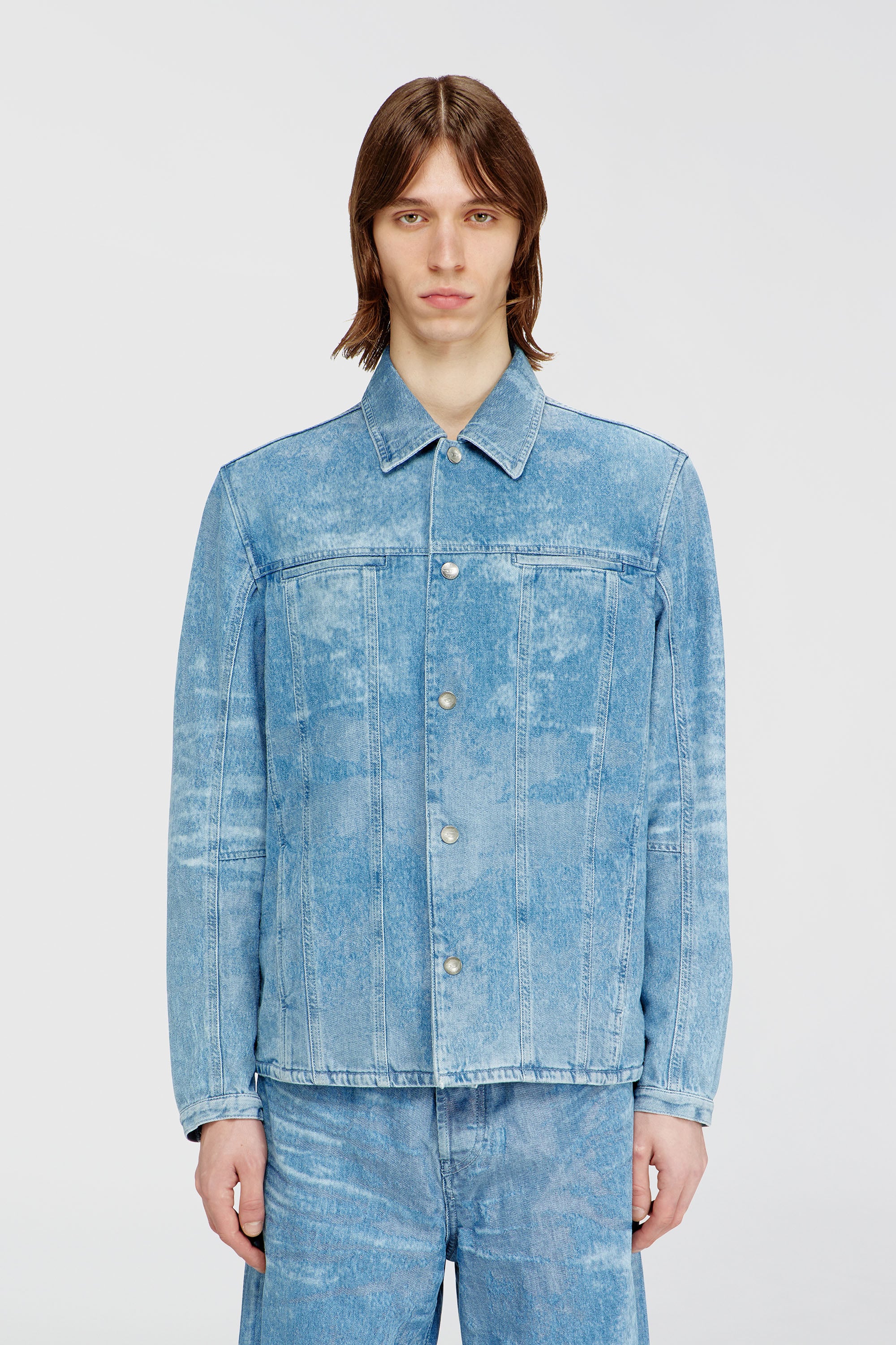 Diesel - D-SERON-FSI, Giacca in satin denim Uomo in Blu - 1