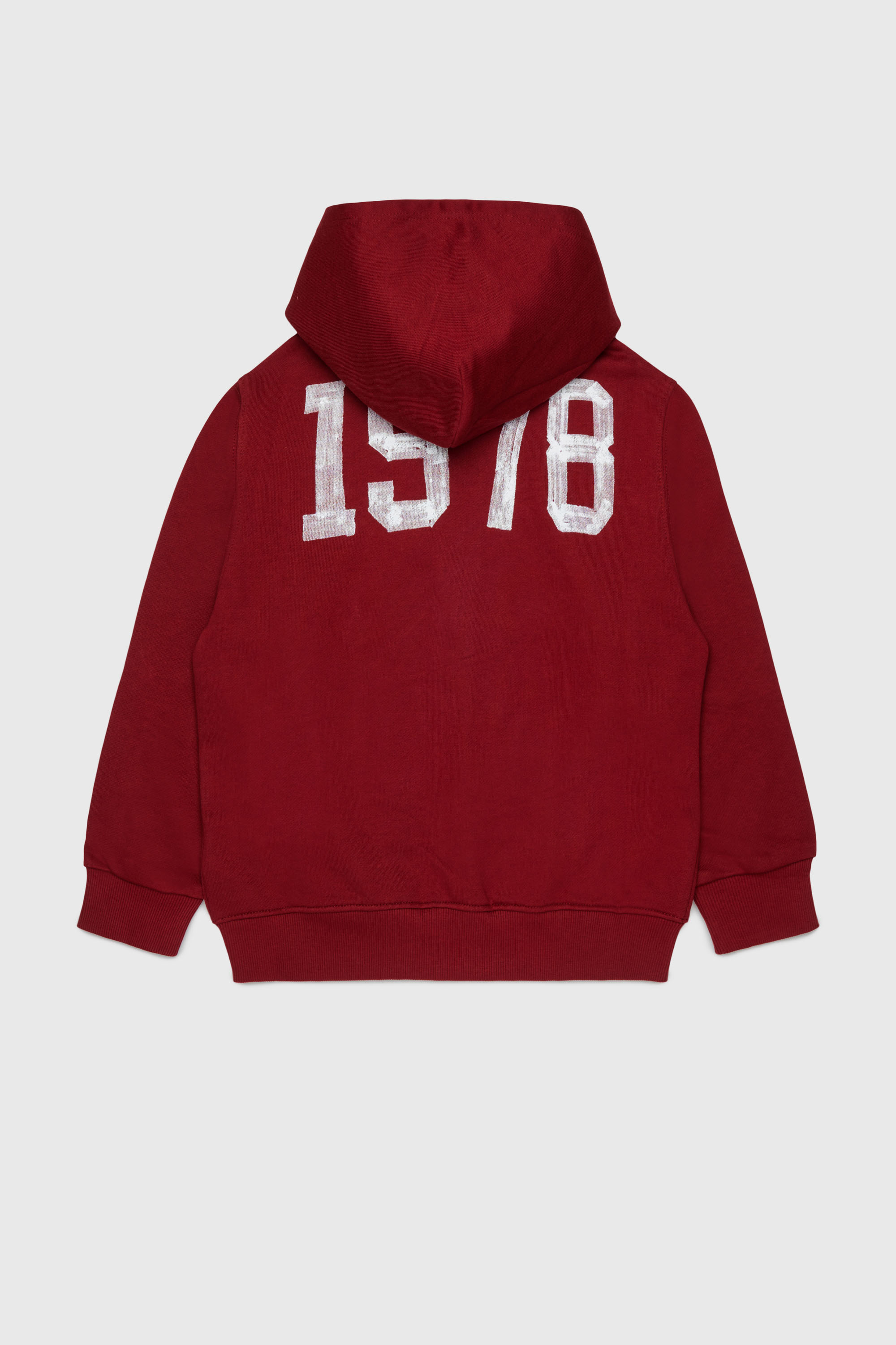 Diesel - SBANDHOOD OVER, Felpa con zip e stampe logo effetto vernice Uomo in Rosso - 2