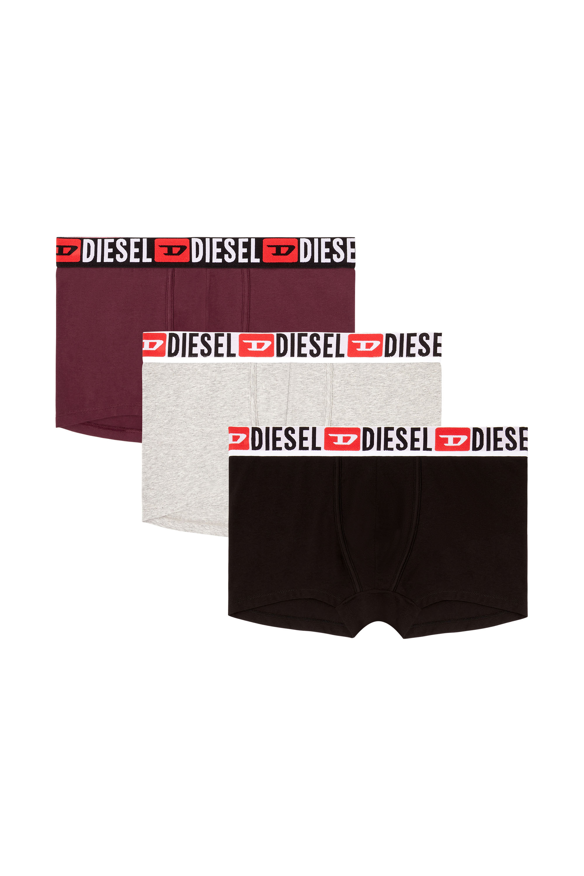 Diesel - UMBX-DAMIENTHREEPACK, Set di tre boxer con elastico in vita con logo all-over Uomo in Multicolor - 2