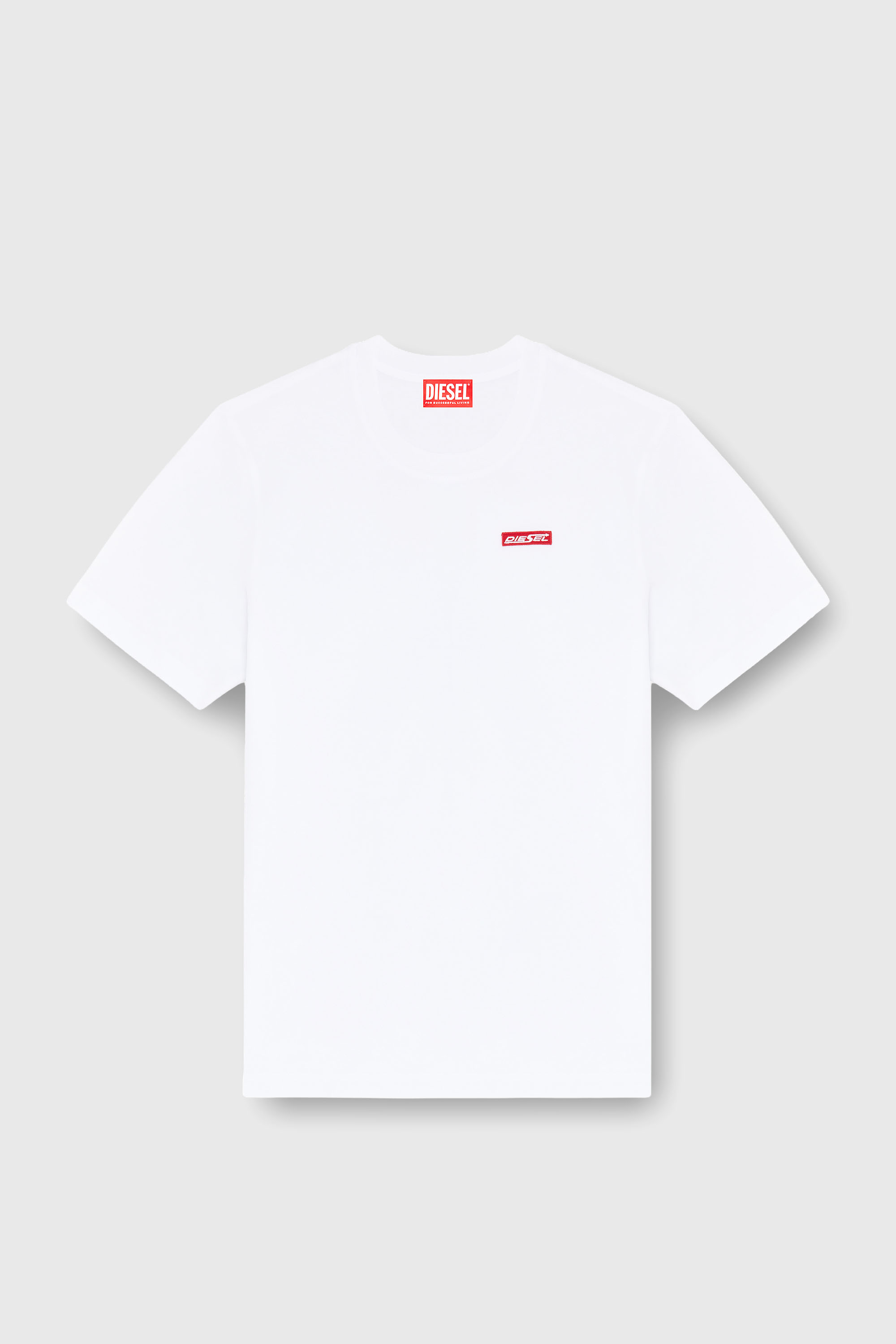 Diesel - T-ADJUST-AA12, T-shirt in cotone con patch logo Uomo in Bianco - 2
