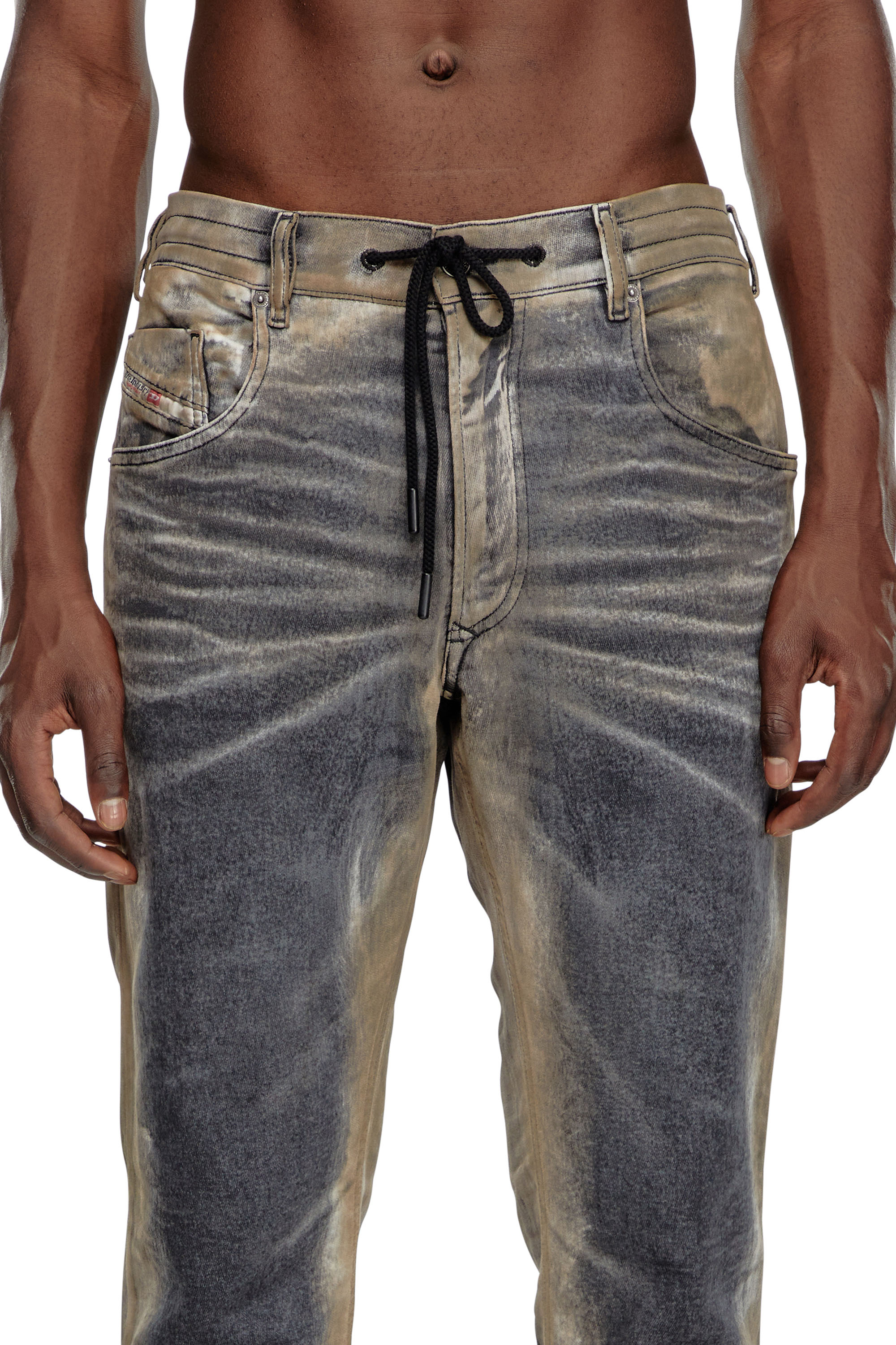 Diesel - Regular 2030 D-Krooley Joggjeans® 068NP Uomo, Nero/Grigio scuro - Image 4