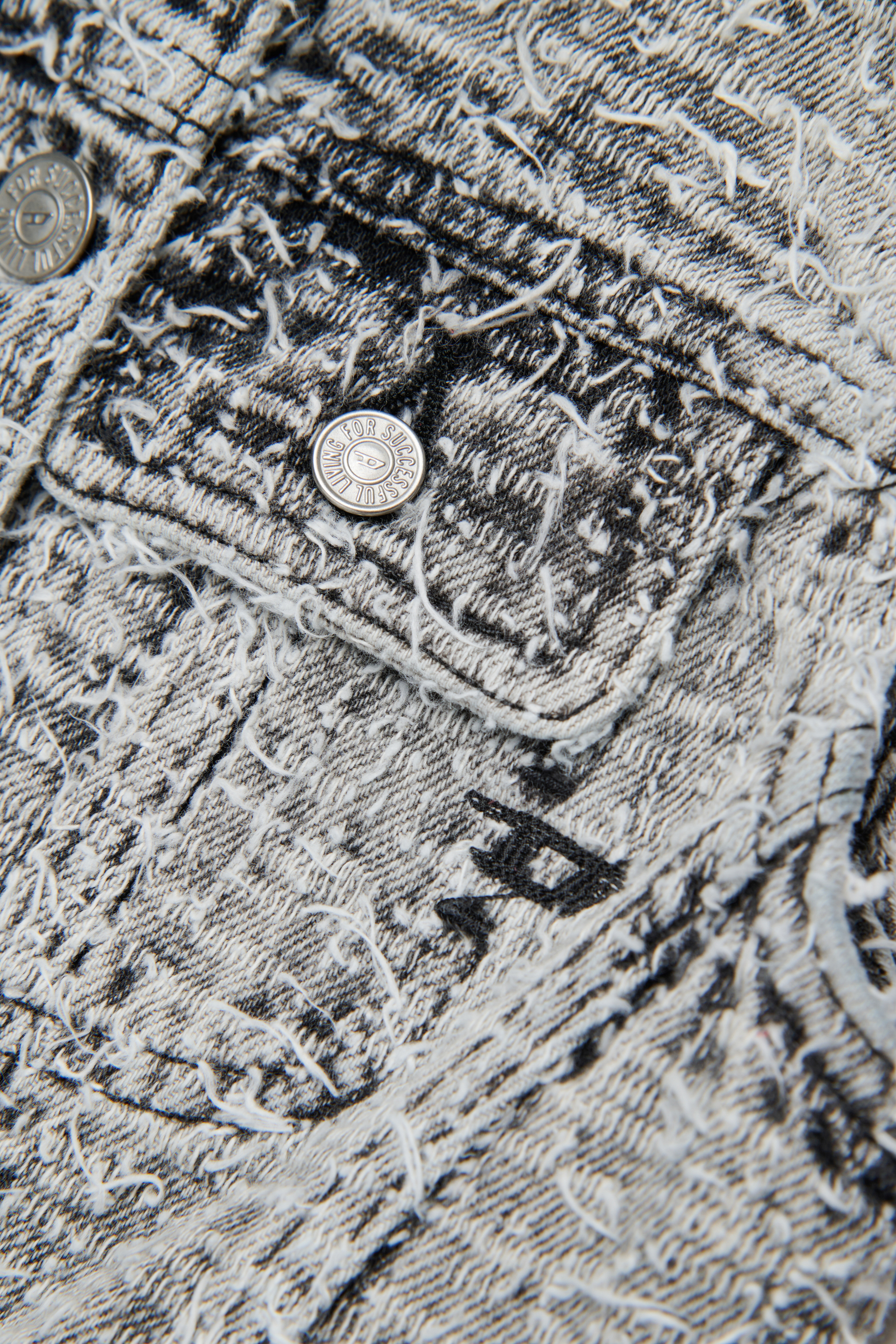 Diesel - JSLIMMY-SM-J, Gilet in denim con texture sfrangiata Donna in Grigio - 4