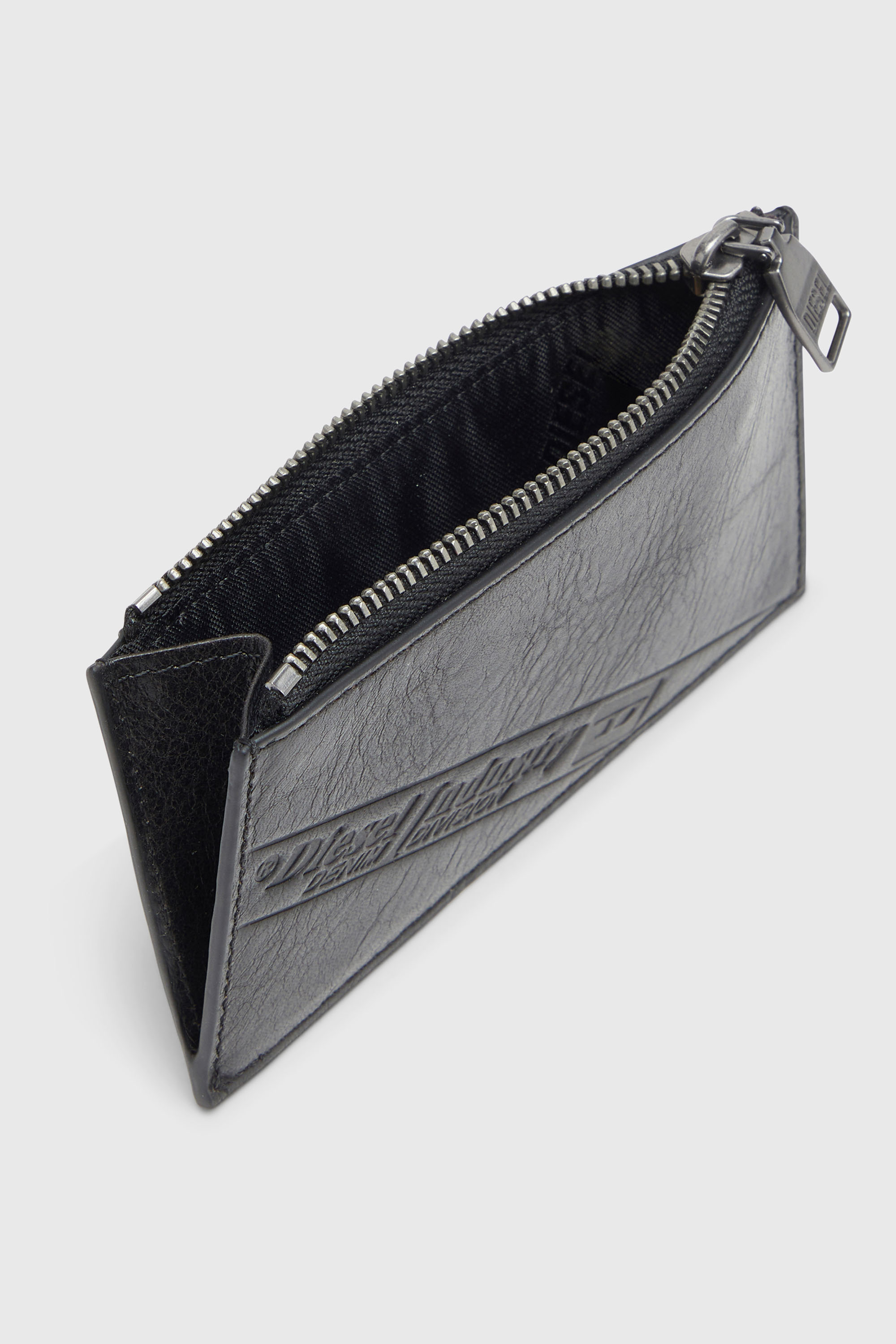 Diesel - FLAG-D CARD HOLDER III, Portatessere in pelle con chiusura a zip Uomo in Nero - 3