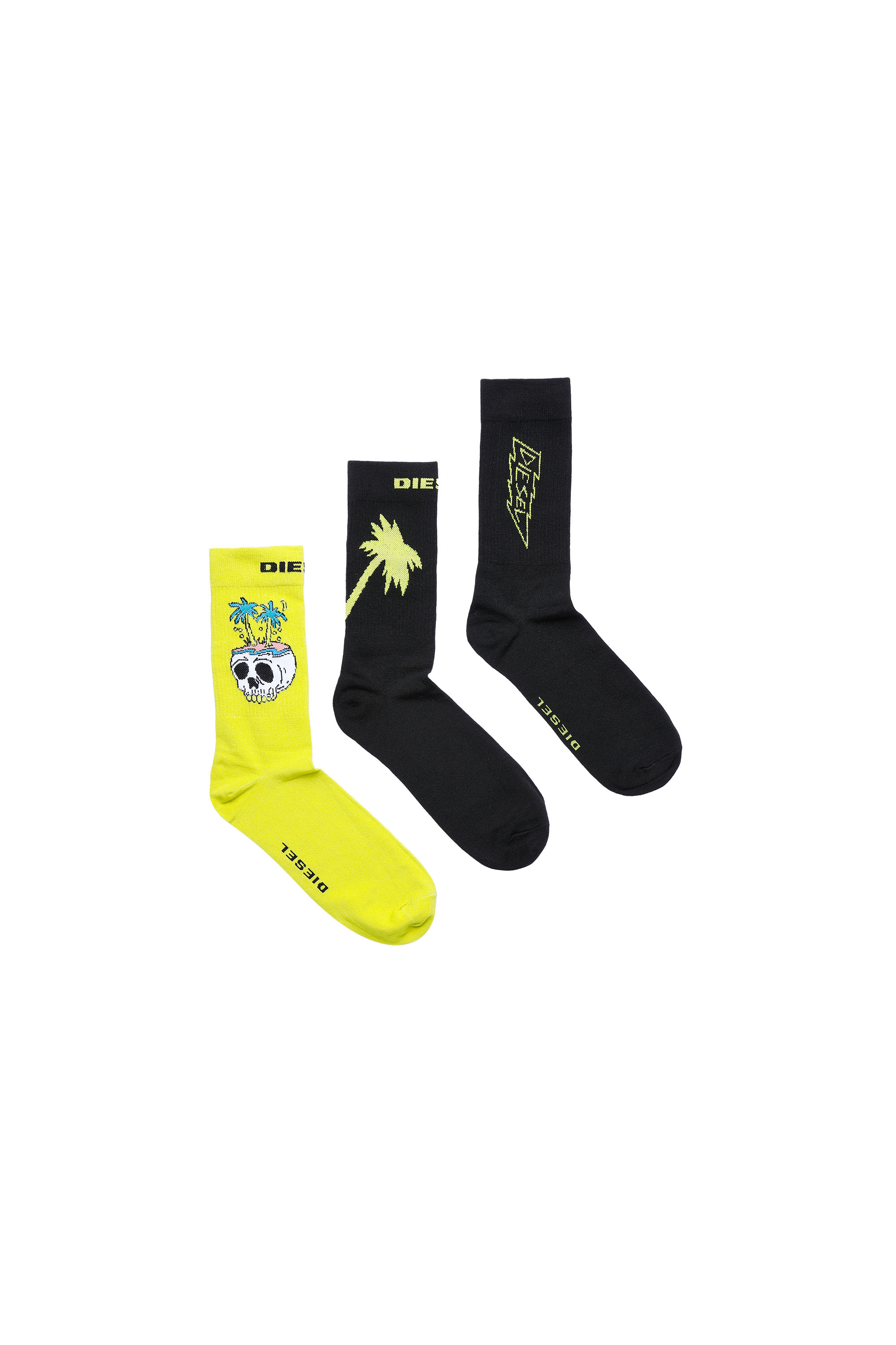 SKM-RAY-THREEPACK, Nero/Giallo - Calzini