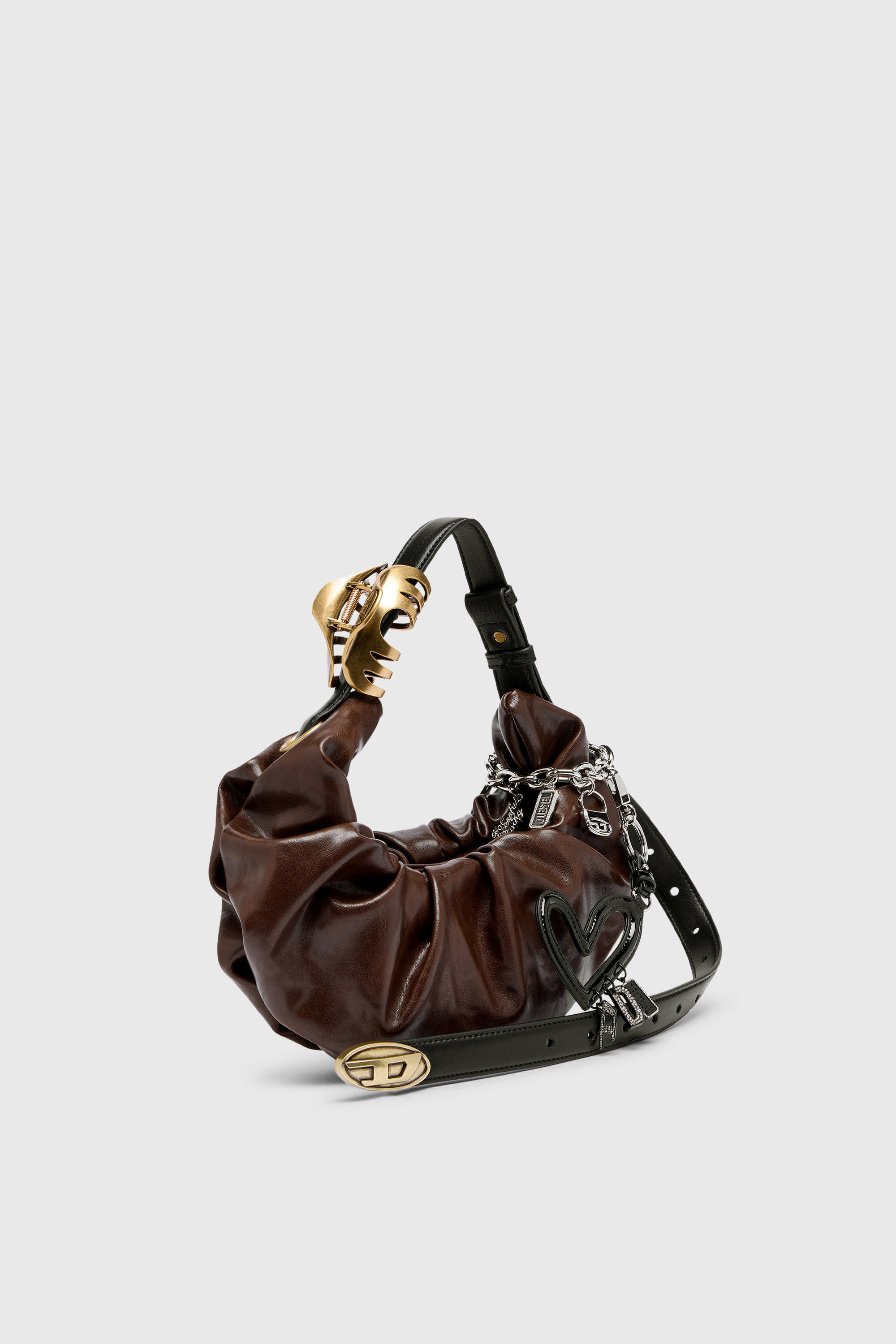 Diesel - GRAB-D HOBO S, Grab-D-Borsa hobo piccola arricciata Donna in Marrone - 2