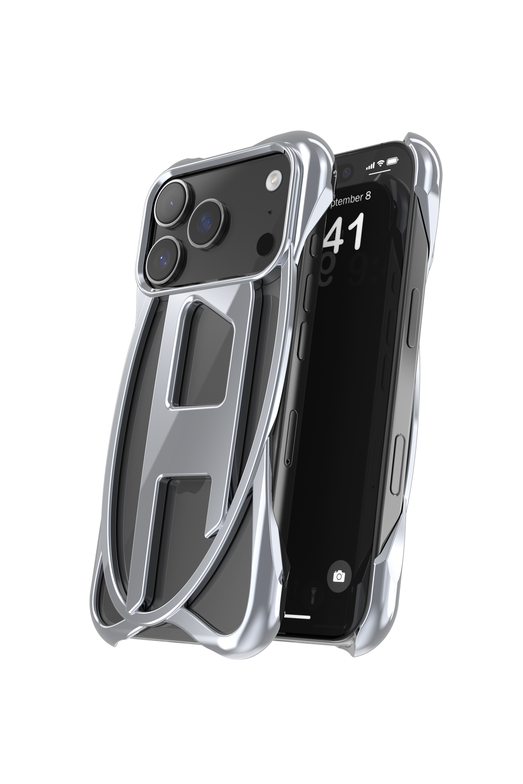 Diesel - 60445  D FRAME CASE, Custodia Caged D lucida per iPhone 17 Pro Unisex in Grigio - 3