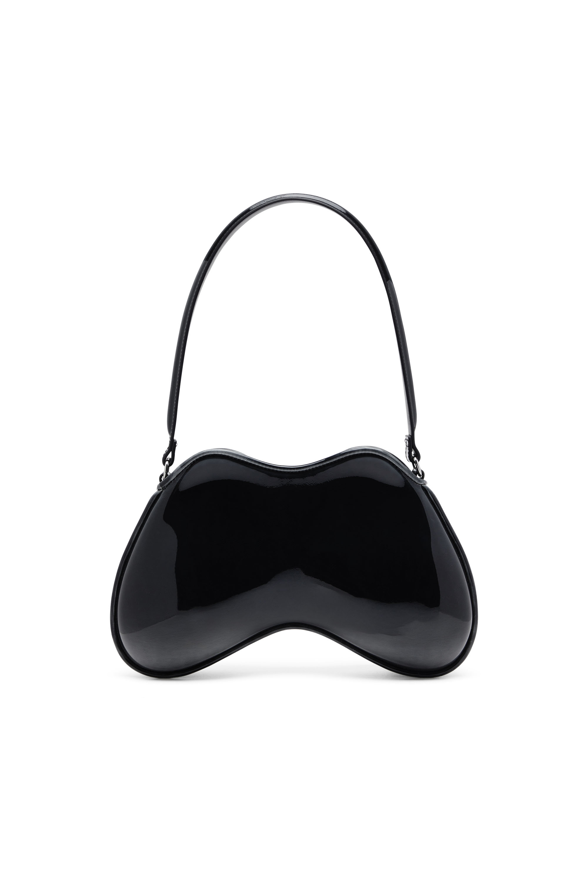 Diesel - DOUBLE-D SHOULDER, Double-D-Borsa a spalla in PU lucido dégradé Donna in Nero - 3