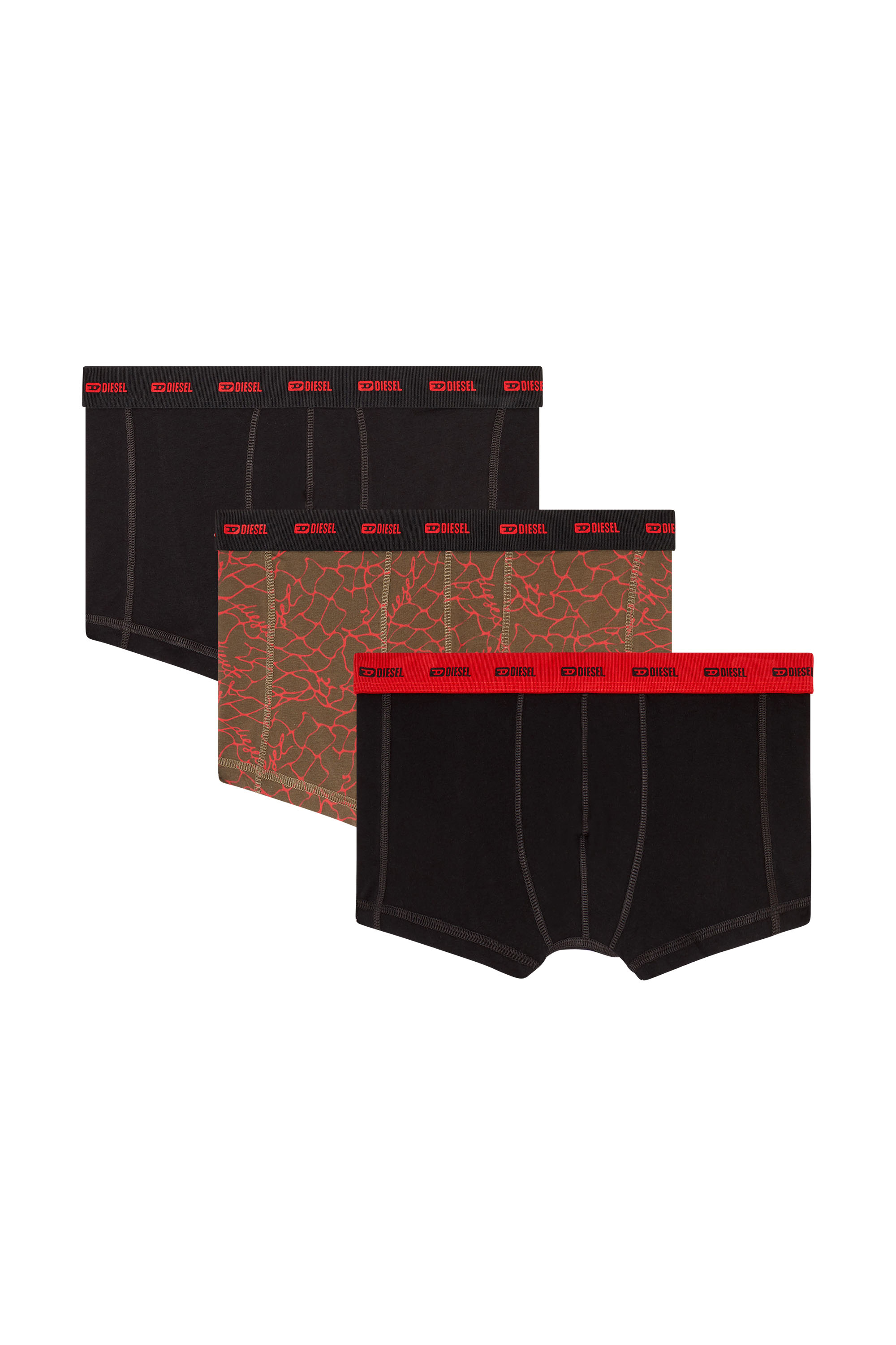Diesel - DAMIEN-UTLT-3PACK, Set da tre boxer stretch con motivo grafico Uomo in Multicolor - 1