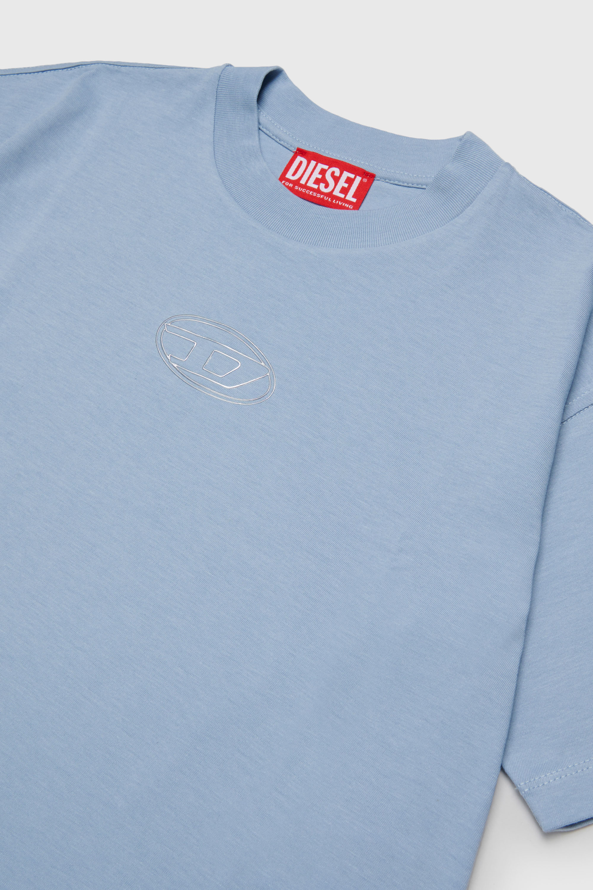 Diesel - TLIXIN, T-shirt cropped con logo Oval D Donna in Blu - 3