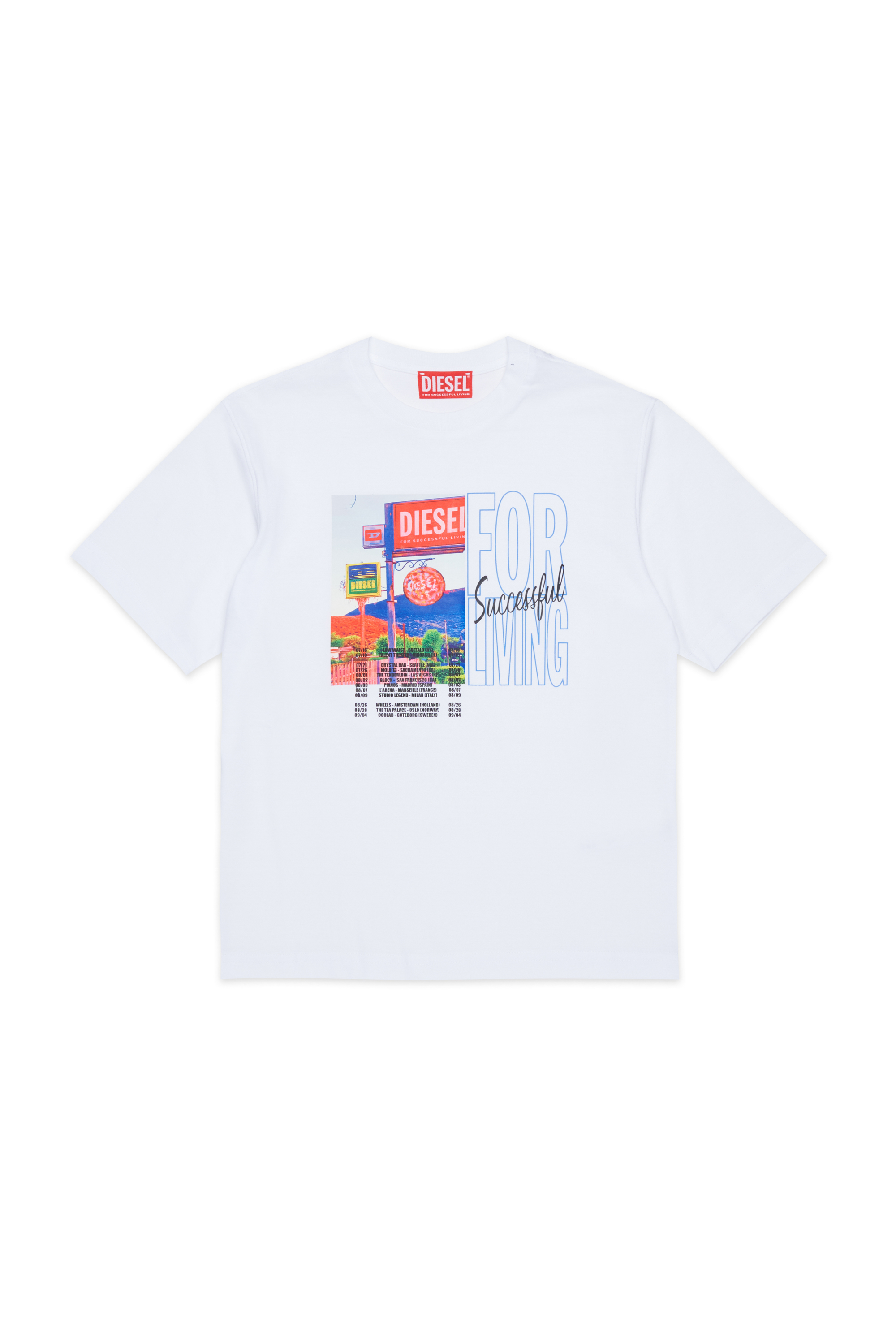 Diesel - TFOR OVER, T-shirt in cotone con stampa foto Uomo in Bianco - 1