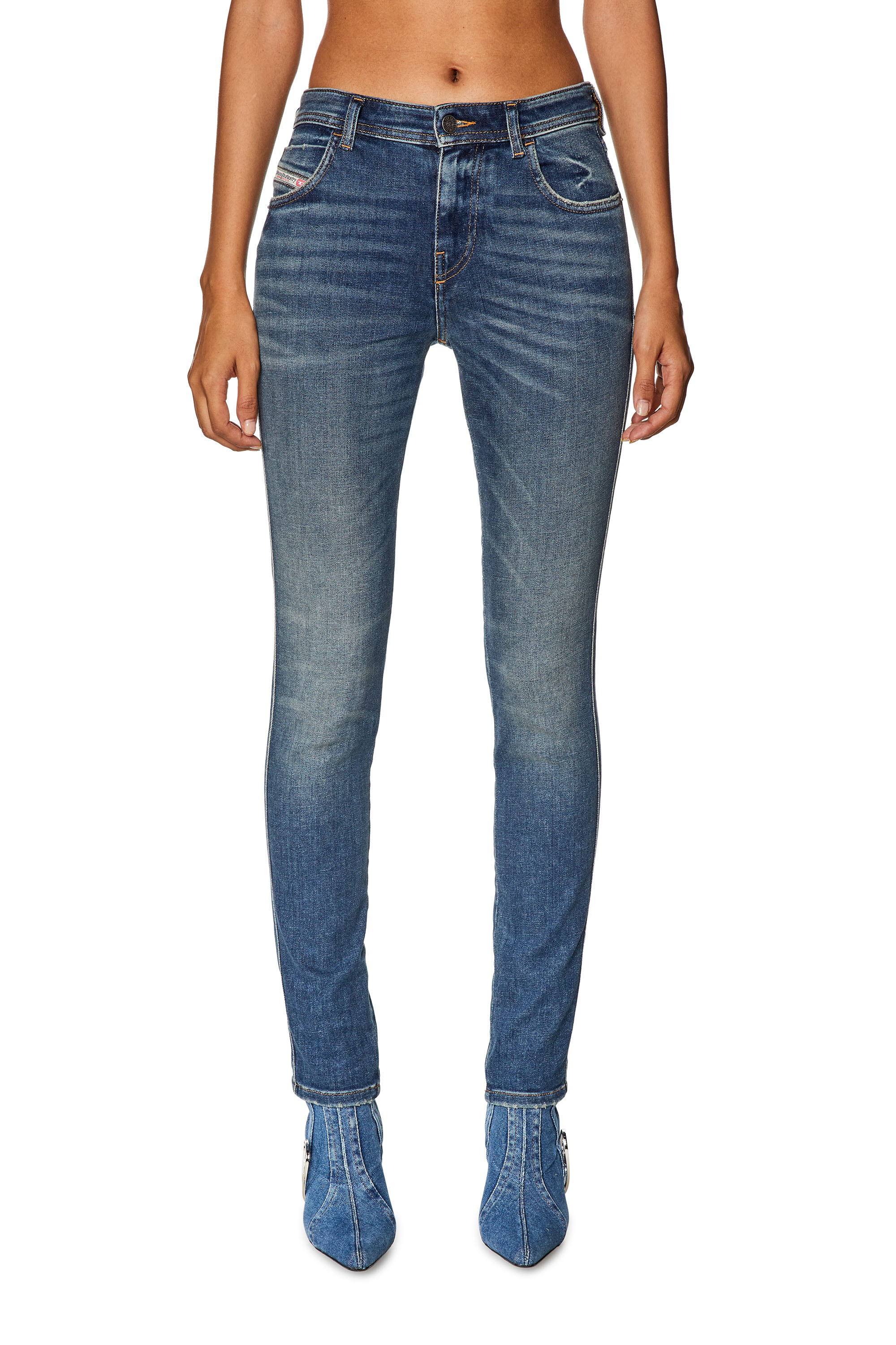 Diesel - Skinny Jeans 2015 Babhila 09G71, Blu Scuro - Image 1