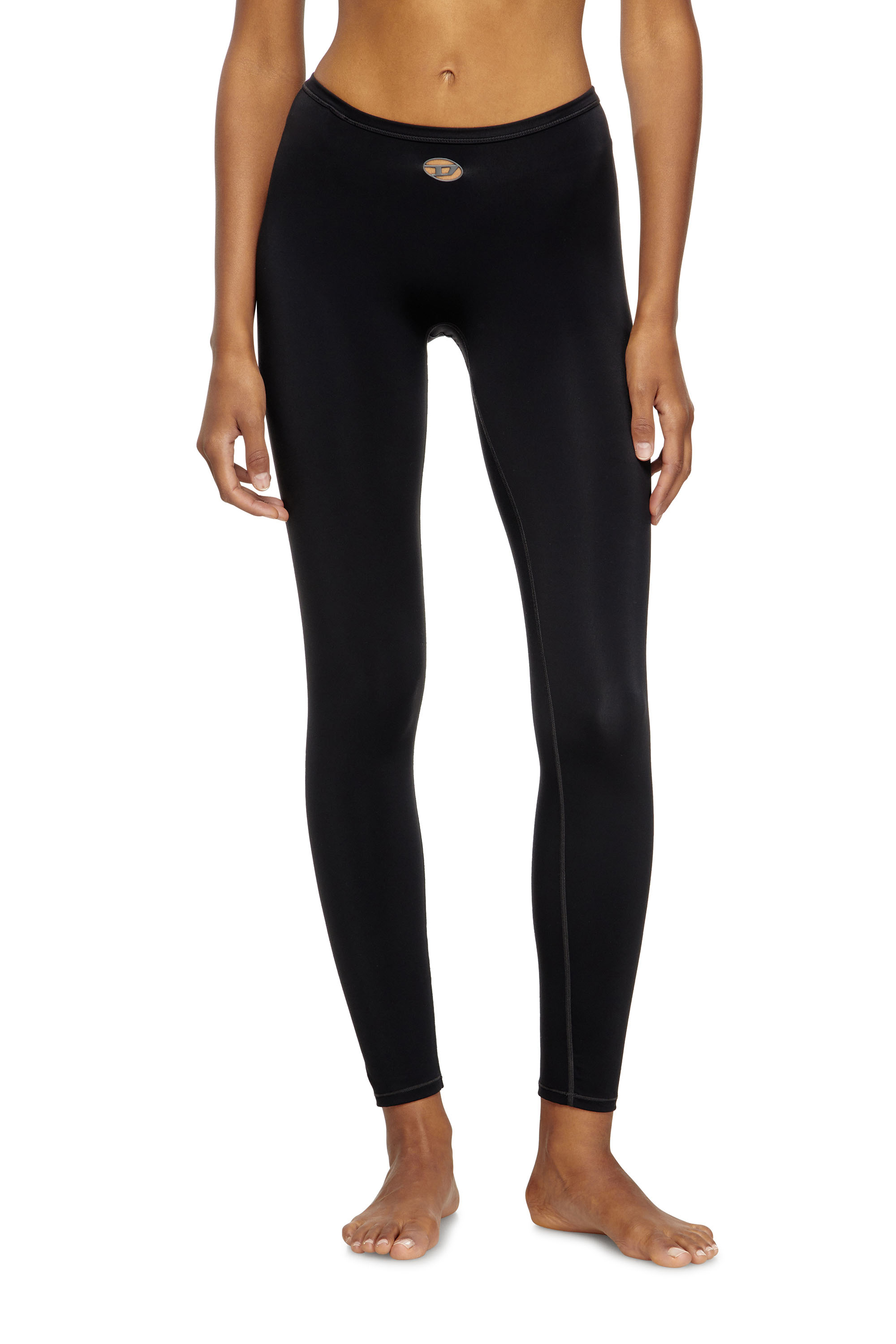Diesel - MINA-UTLT, Leggings in nylon stretch Donna in Nero - 2