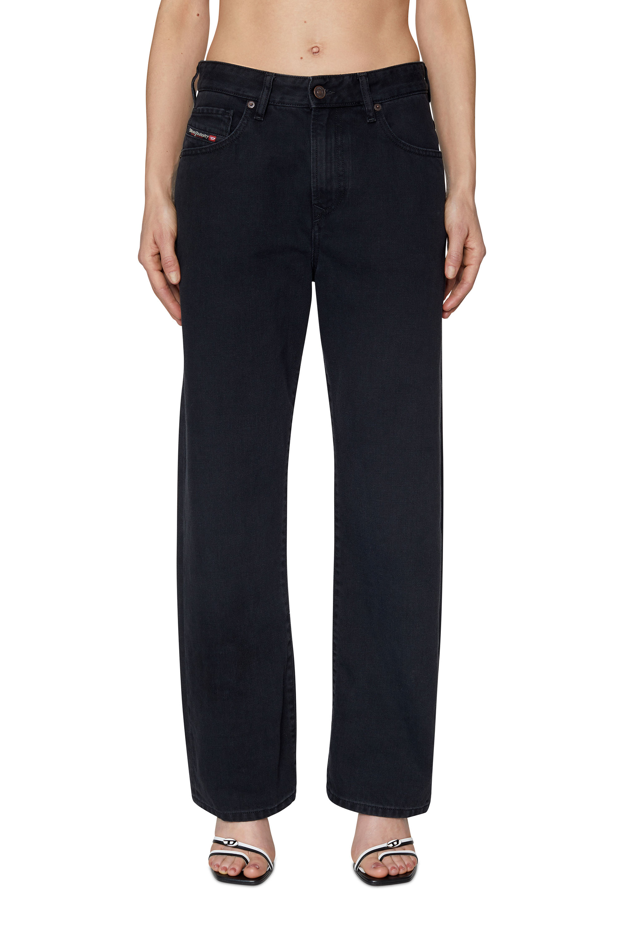 Diesel - Straight Jeans 1999 D-Reggy Z09RL Donna, Nero/Grigio scuro - Image 3