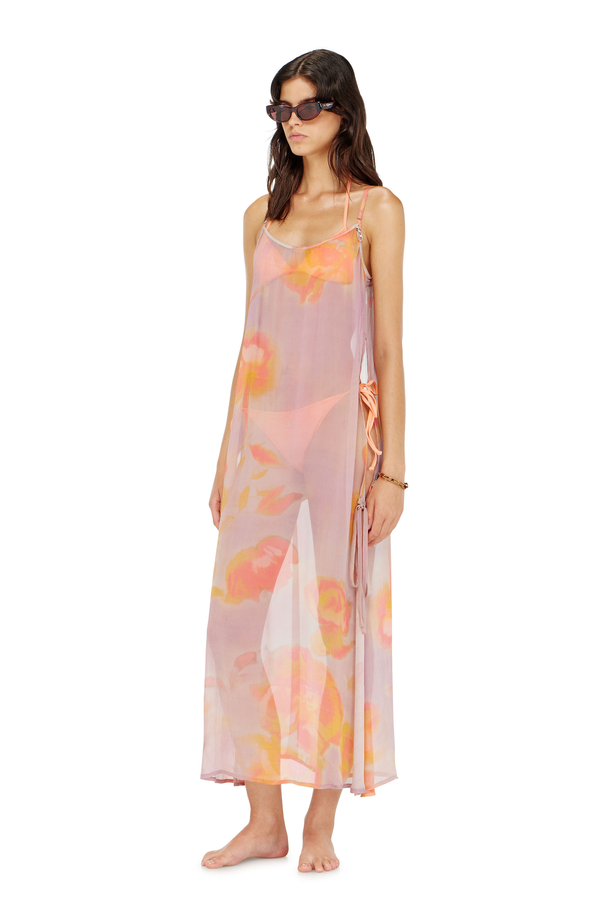 Diesel - VANYA-UTLT, Abito copricostume in chiffon floreale Donna in ToBeDefined - 2