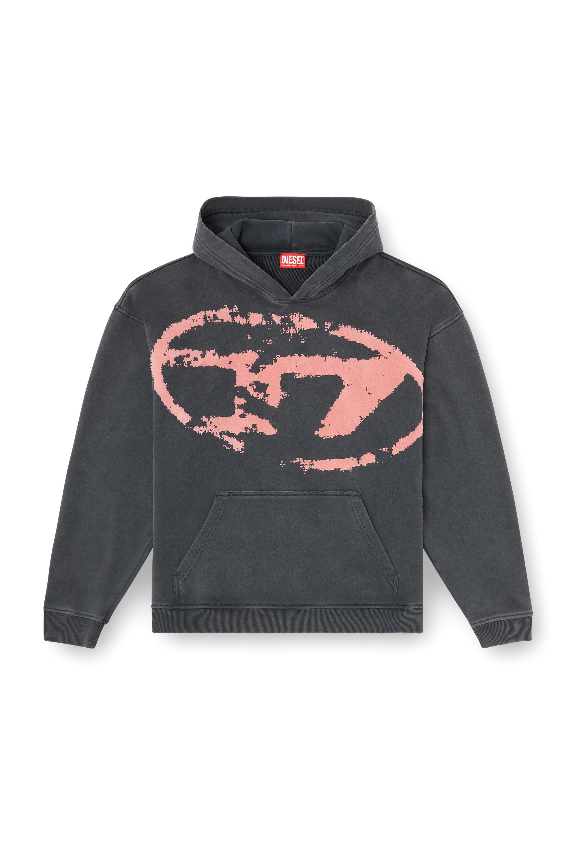 Diesel - S-BOXT-HOOD-R10, Hoodie con logo Oval D floccato Uomo in ToBeDefined - 3